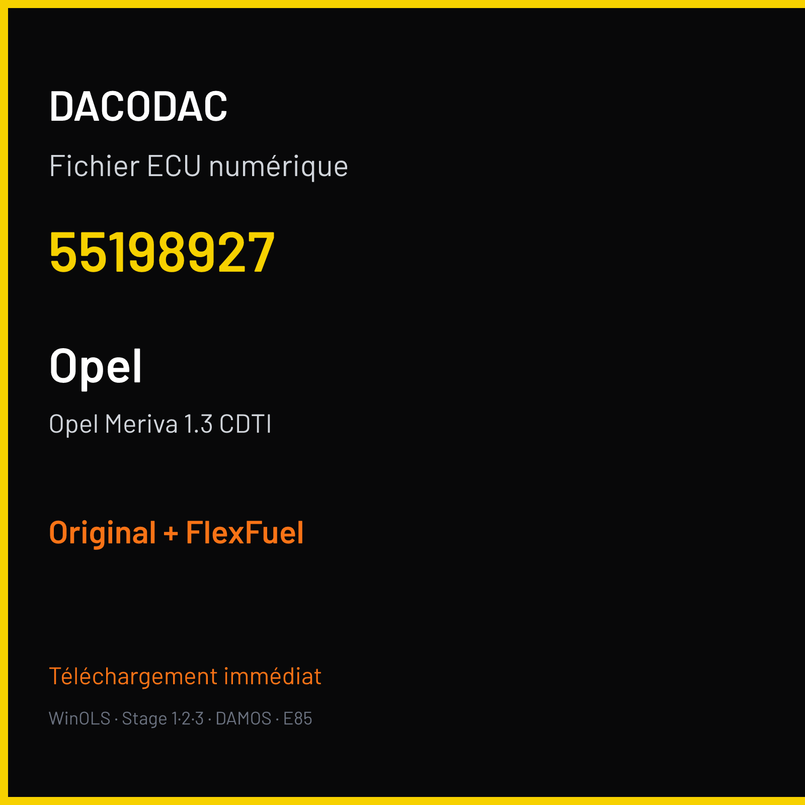 Opel Meriva 1.3 CDTI (2007) — 55198927 — Original + FlexFuel