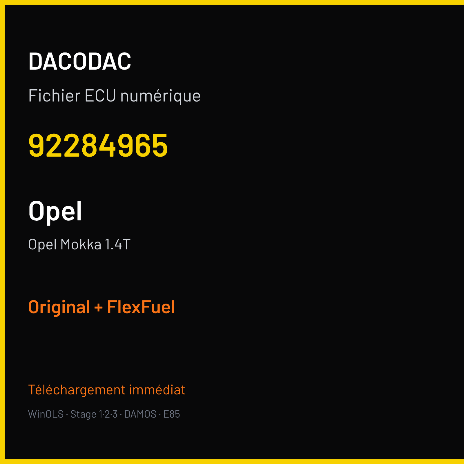 Opel Mokka 1.4T — 92284965 — Original + FlexFuel