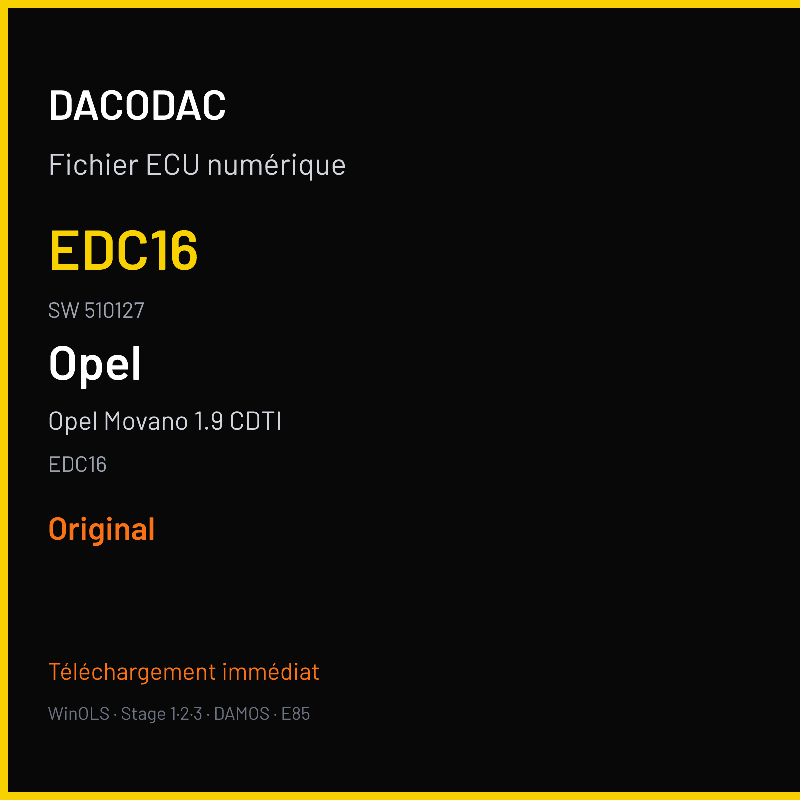 Opel Movano 1.9 CDTI (2008) — EDC16 — EDC16 · 510127 — Original