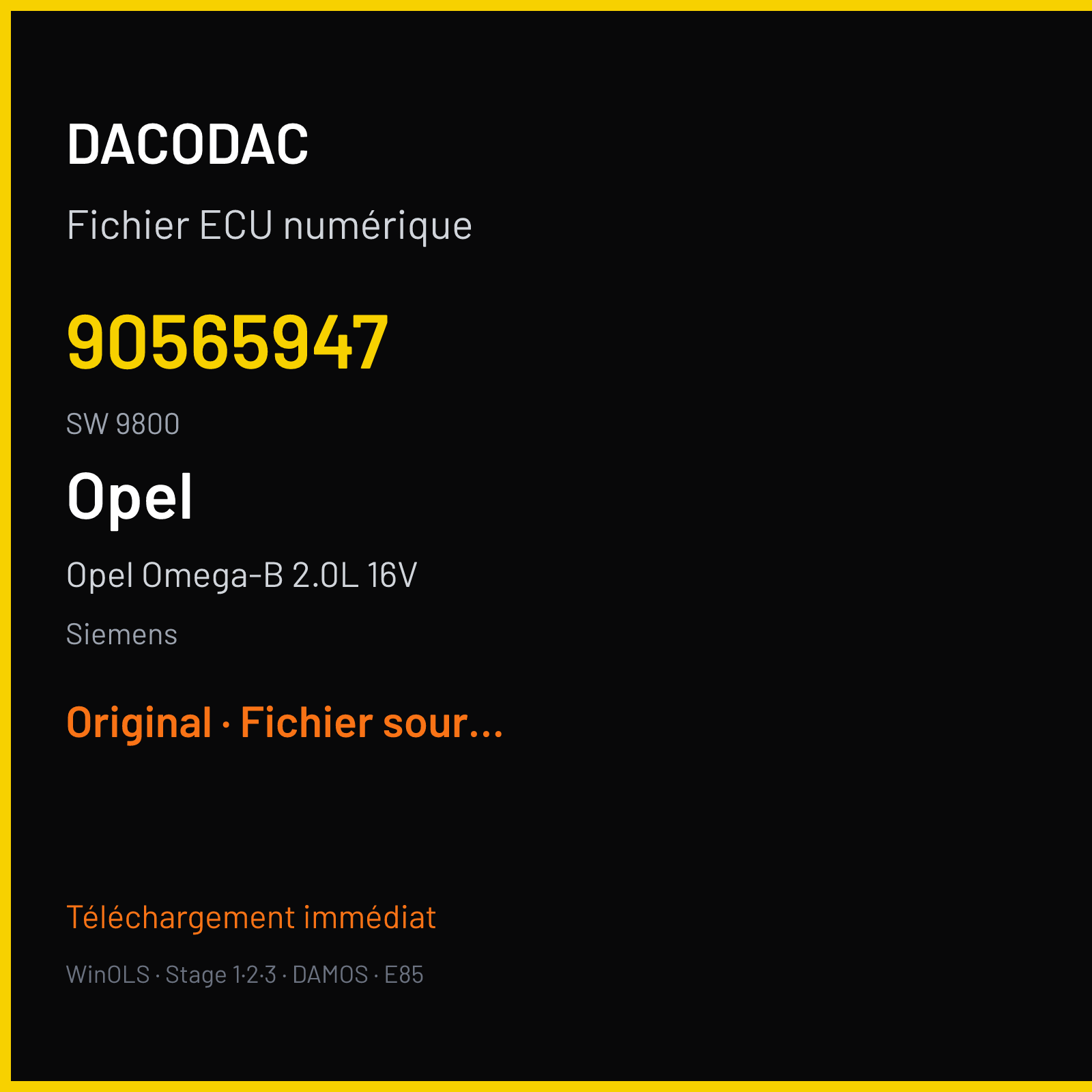Opel Omega-B 2.0L 16V — Siemens — 90565947 · 9800 — Original