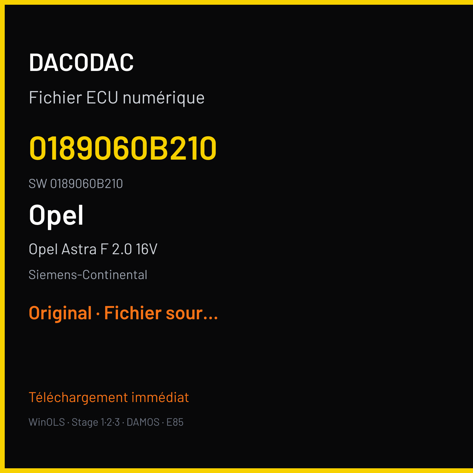 Opel Astra F 2.0 16V (2004) — Siemens-Continental — 0189060B210 · 0189060B210 — Original