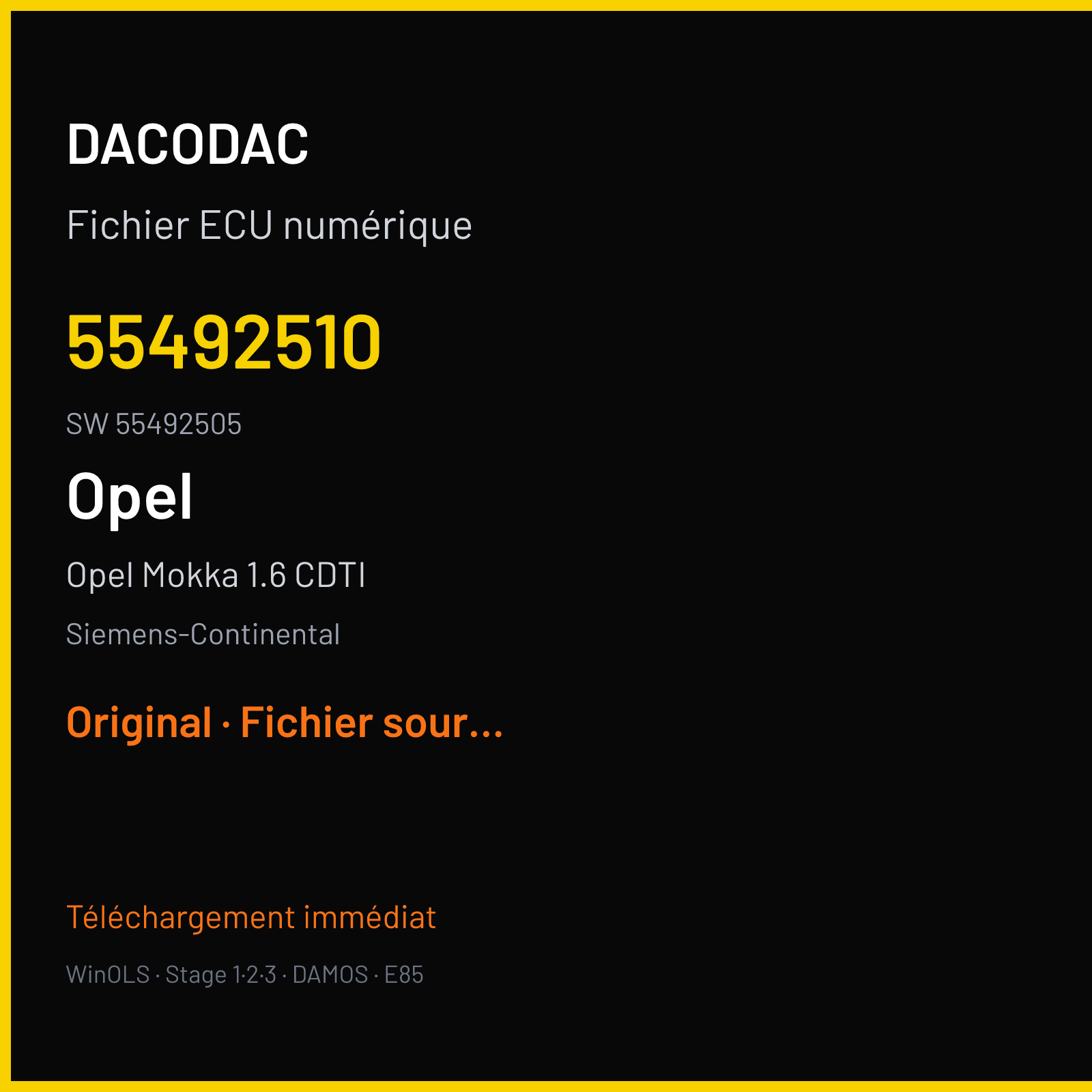 Opel Mokka 1.6 CDTI 136 ch (2016) — Siemens-Continental — 55492510 · 55492505 · 5584868 E98 — Original