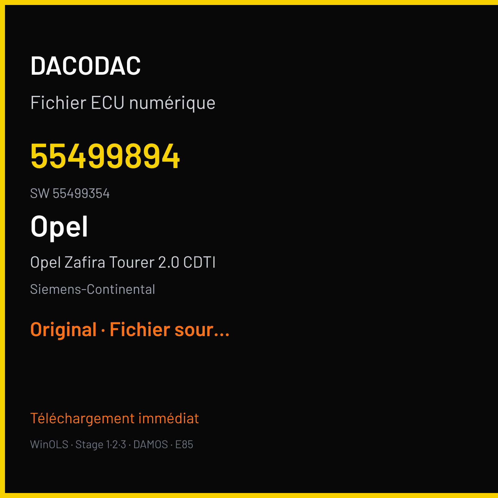 Opel Zafira Tourer 2.0 CDTI (2016) — Siemens-Continental — 55499894 · 55499354 — Original