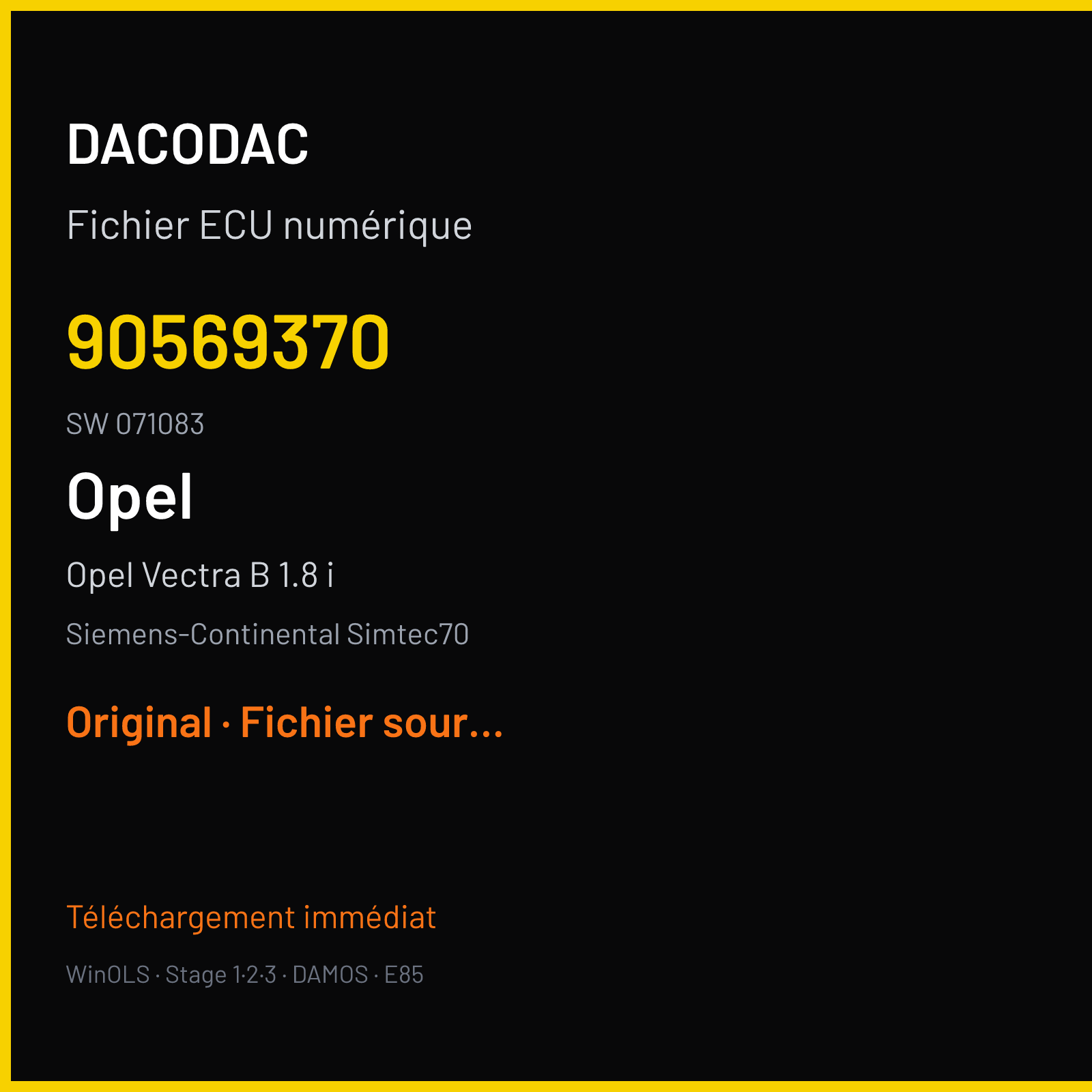 Opel Vectra B 1.8 i (1999) — Siemens-Continental Simtec70 — 90569370 · 071083 — Original