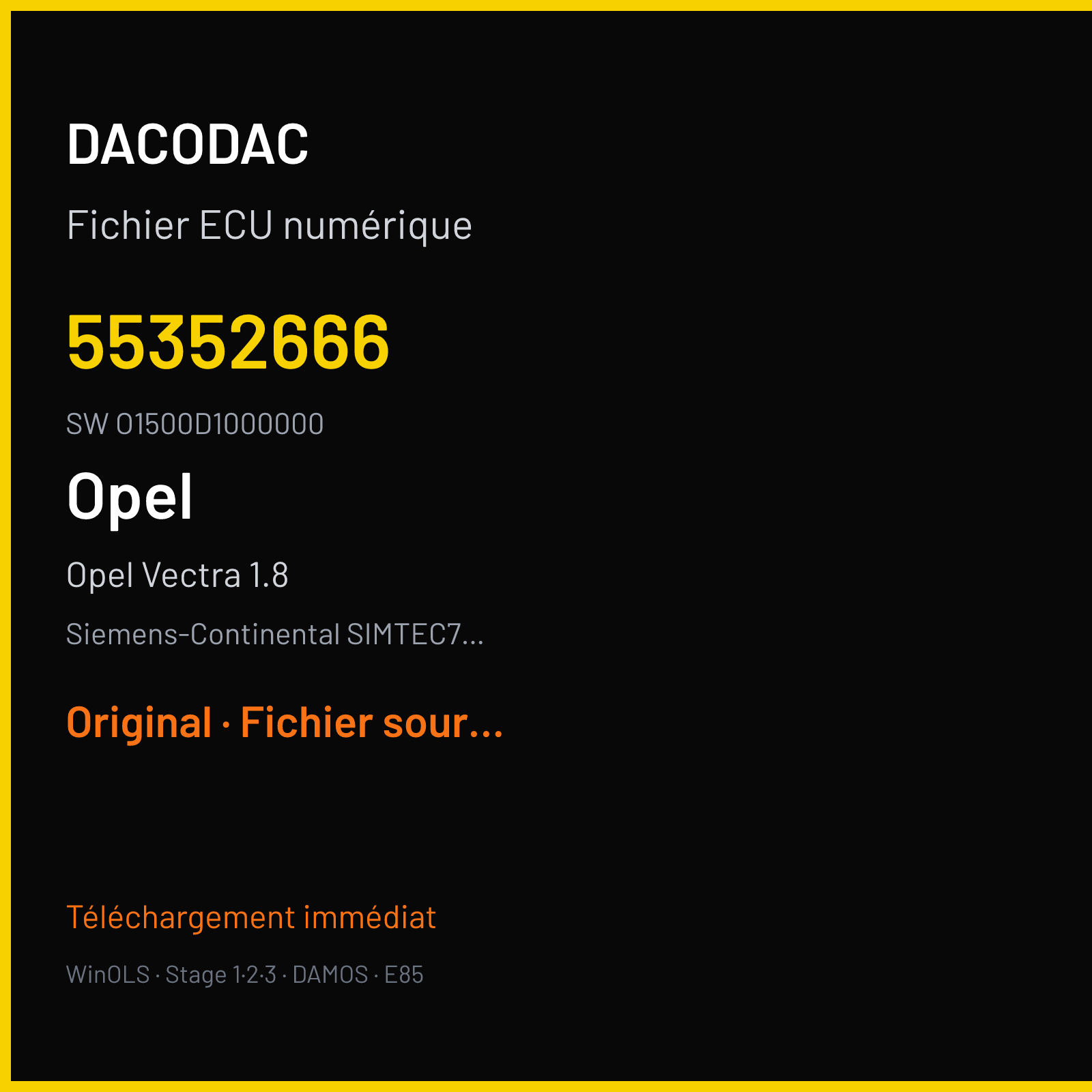 Opel Vectra 1.8 (2003) — Siemens-Continental SIMTEC71.5 — 55352666 · O1500D1000000 — Original