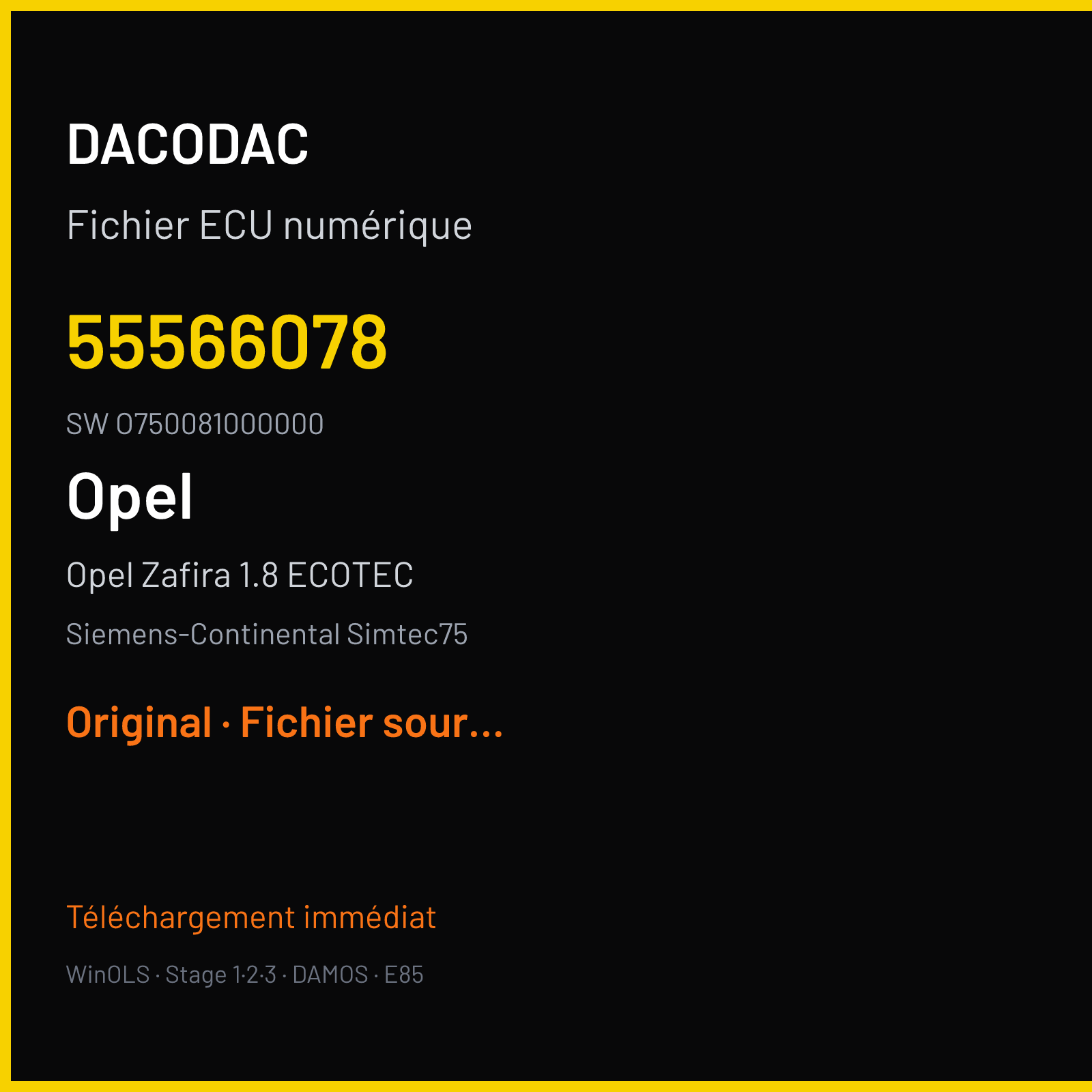 Opel Zafira 1.8 ECOTEC (2011) — Siemens-Continental Simtec75 — 55566078 · O750081000000 — Original