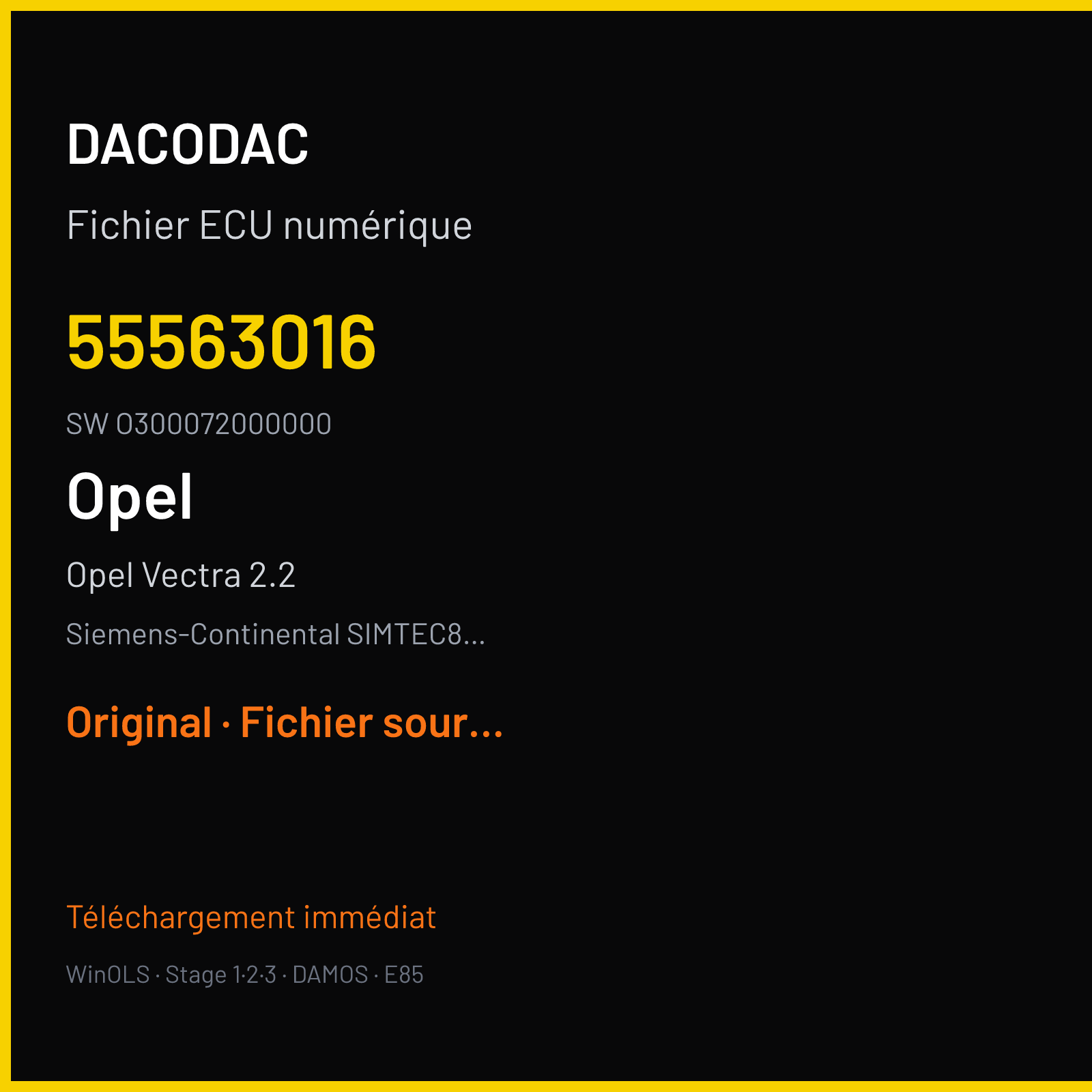 Opel Vectra 2.2 (2006) — Siemens-Continental SIMTEC81.1 — 55563016 · O300072000000 — Original