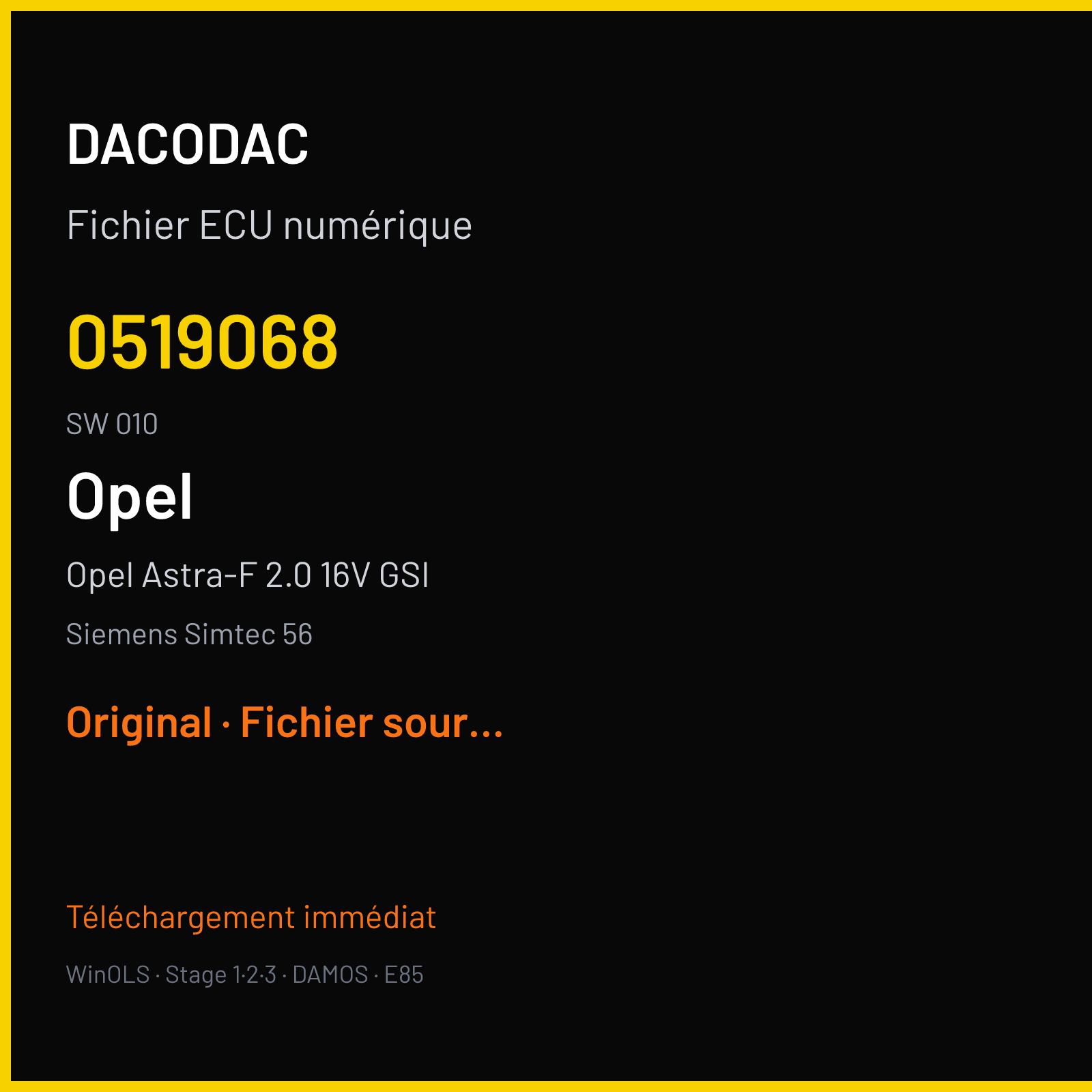 Opel Astra-F 2.0 16V GSI — Siemens Simtec 56 — 0519068 · 010 — Original