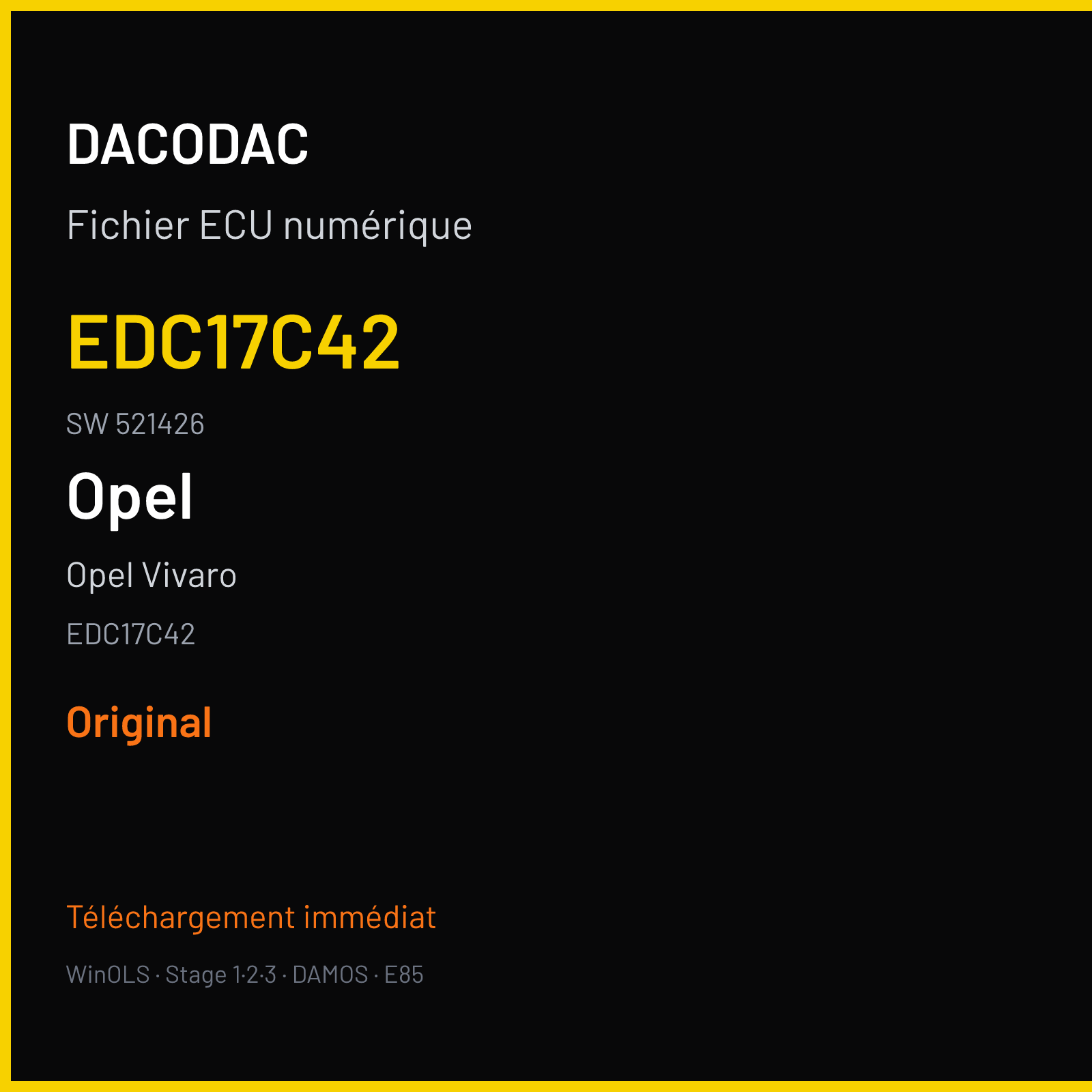 Opel Vivaro (2015) — EDC17C42 — EDC17C42 · 521426 — Original