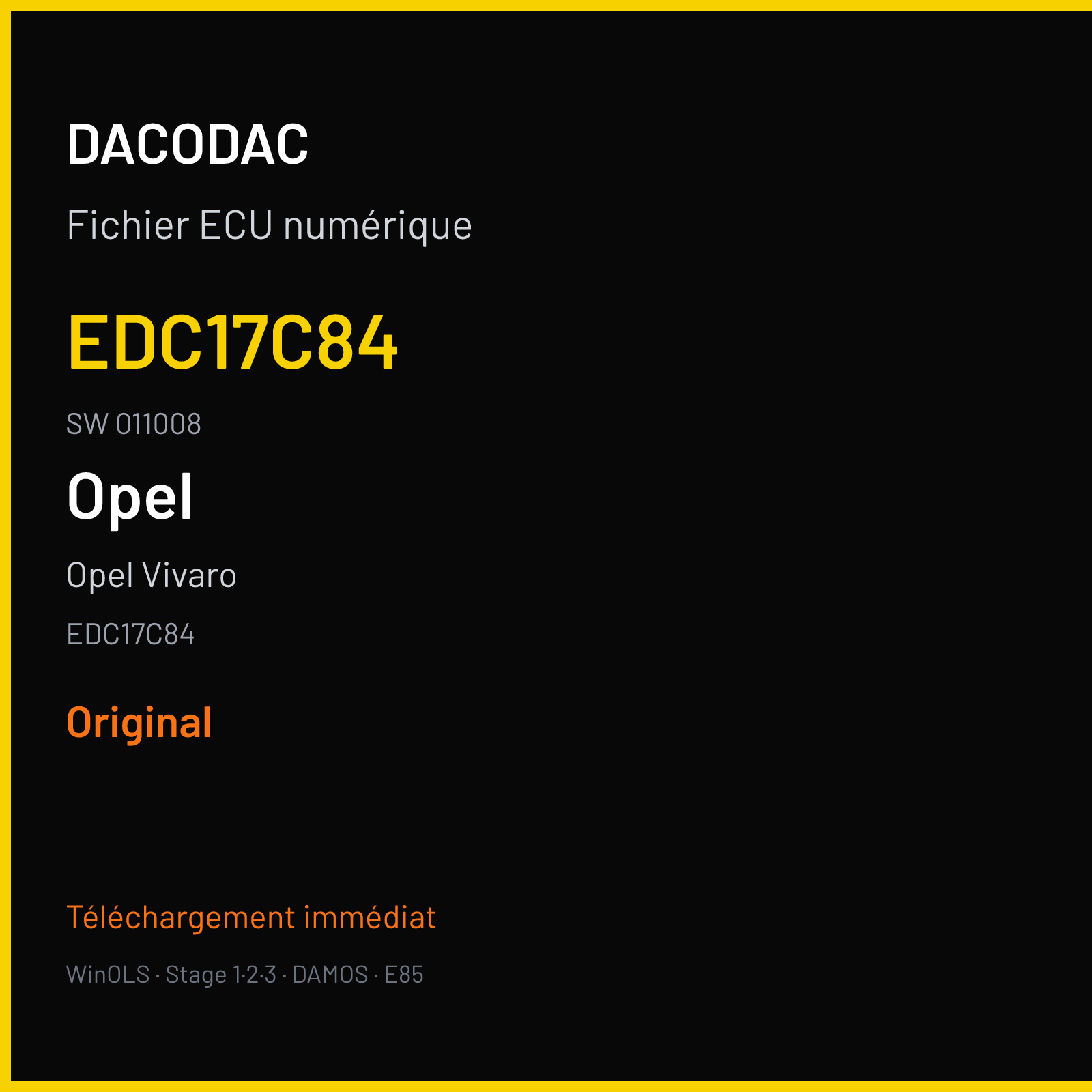 Opel Vivaro (2015) — EDC17C84 — EDC17C84 · 011008 — Original