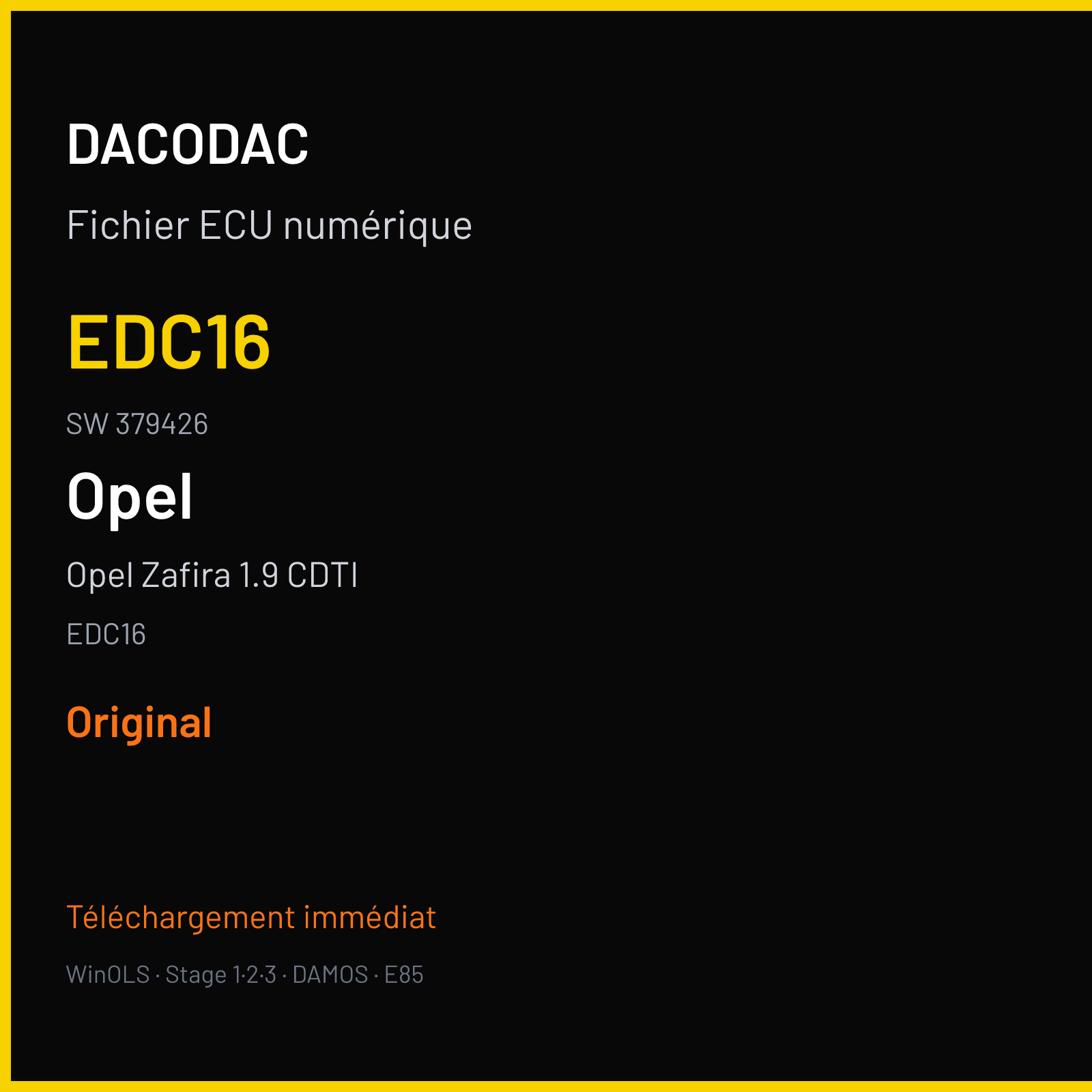 Opel Zafira 1.9 CDTI (2006) — EDC16 — EDC16 · 379426 — Original