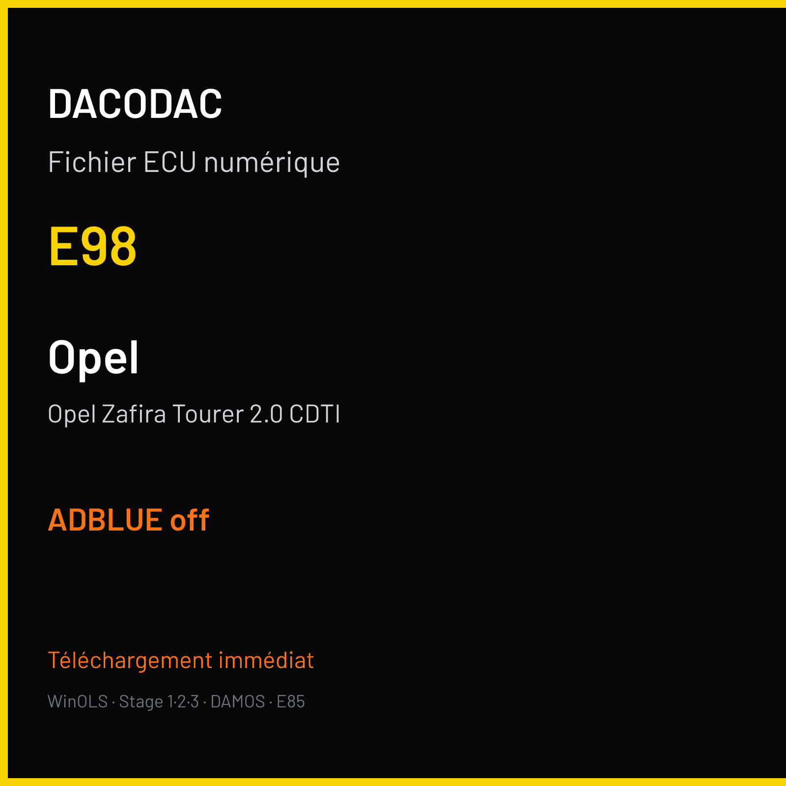 Opel Zafira Tourer 2.0 CDTI (2011) — E98 — ADBLUE off