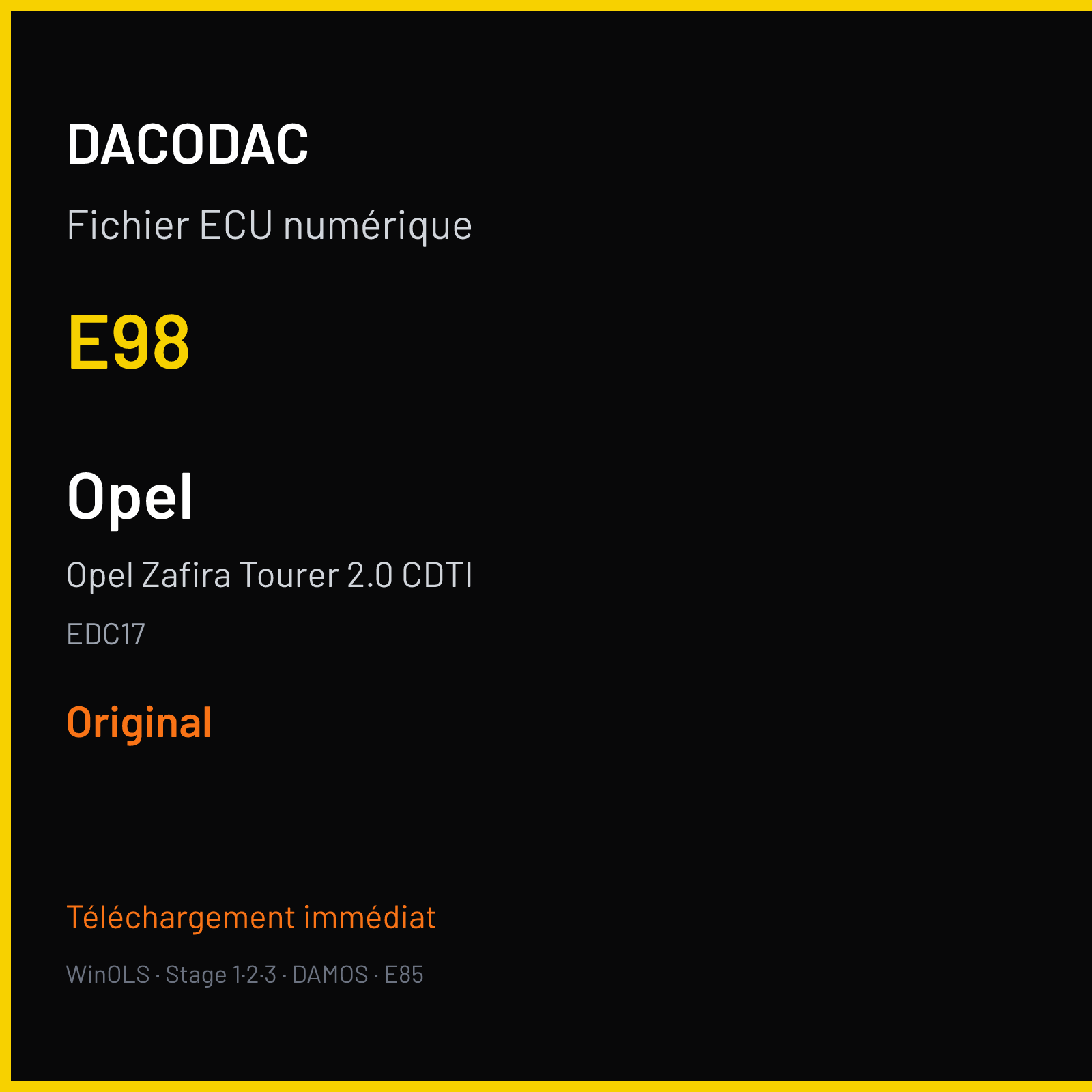 Opel Zafira Tourer 2.0 CDTI (2011) — EDC17 — E98 — Original