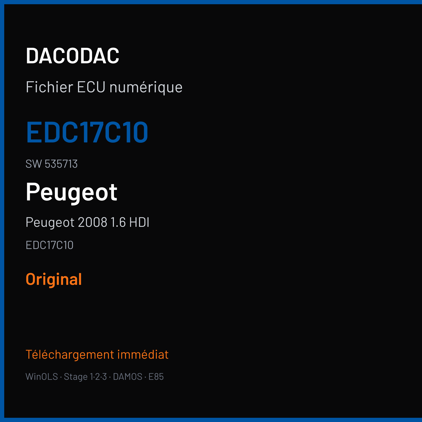 Peugeot 2008 1.6 HDI (2014) — EDC17C10 — EDC17C10 · 535713 — Original