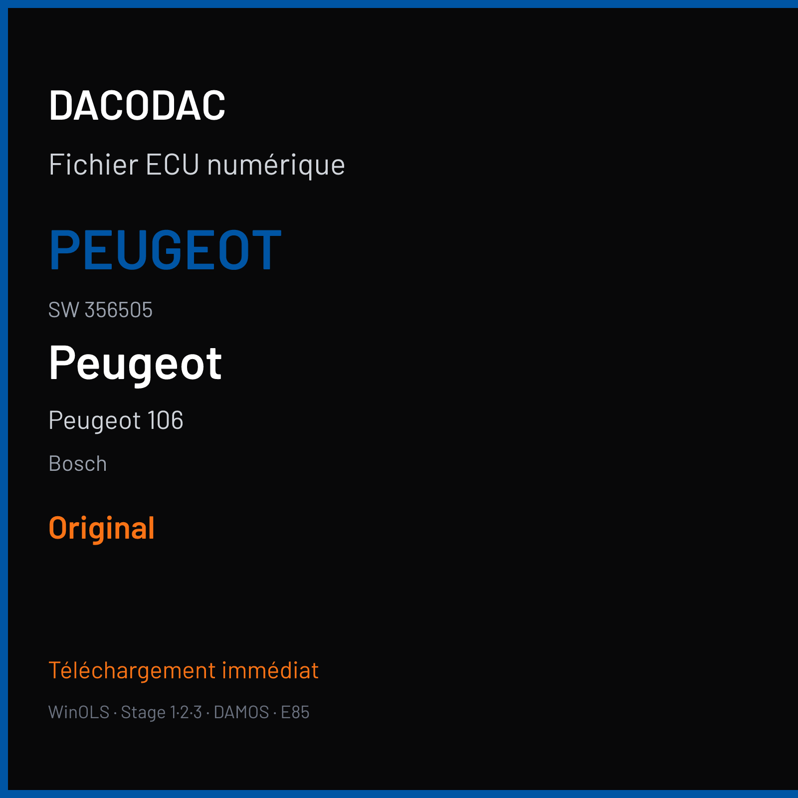 Peugeot 106 — Bosch — PEUGEOT · 356505 — Original