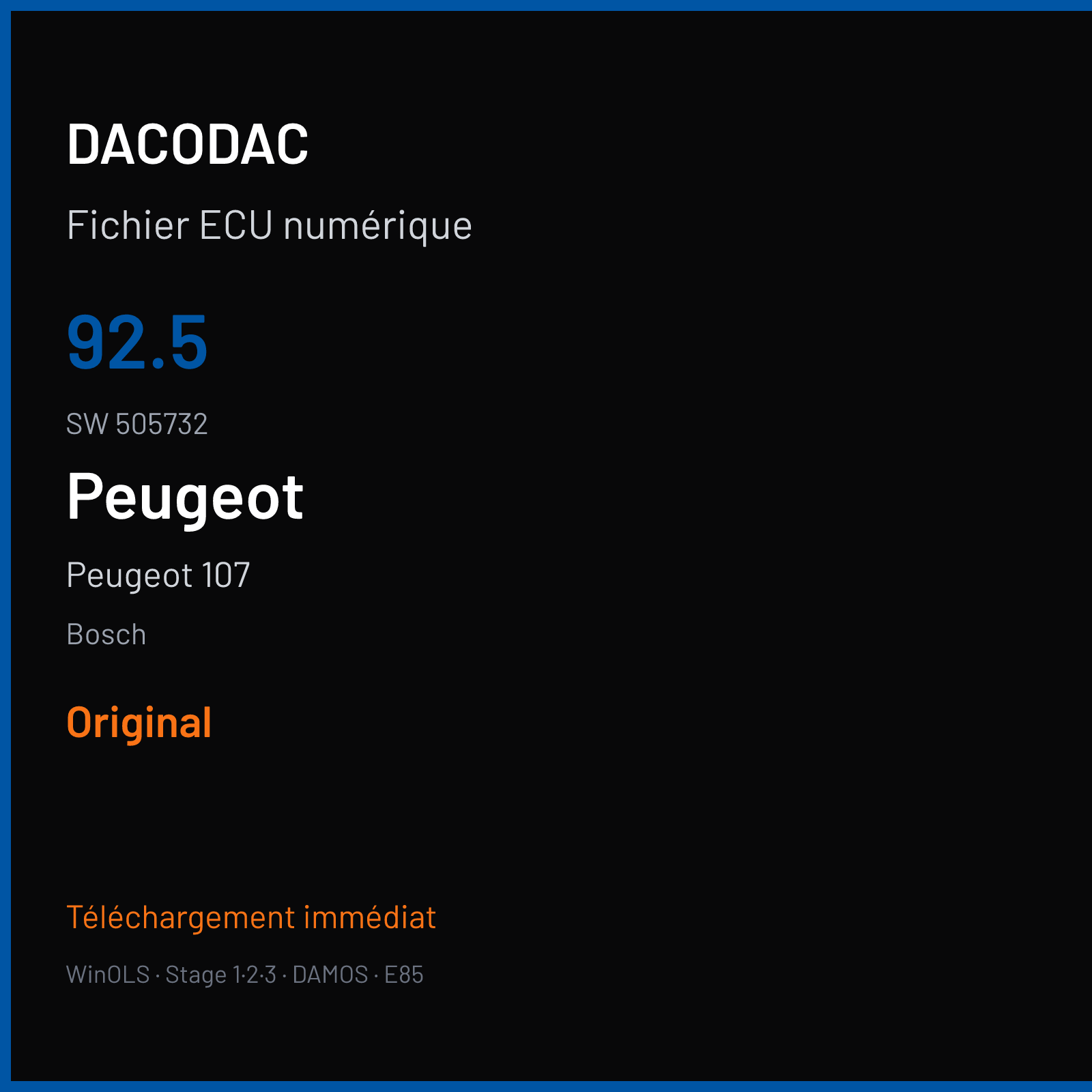 Peugeot 107 (2012) — Bosch — 92.5 · 505732 — Original