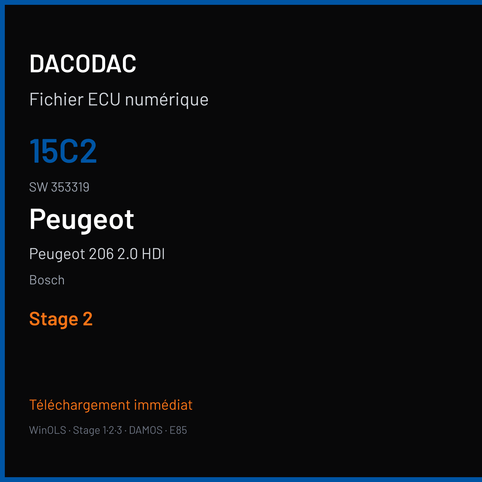 Peugeot 206 2.0 HDI (2000) — Bosch — 15C2 · 353319 — Stage 2