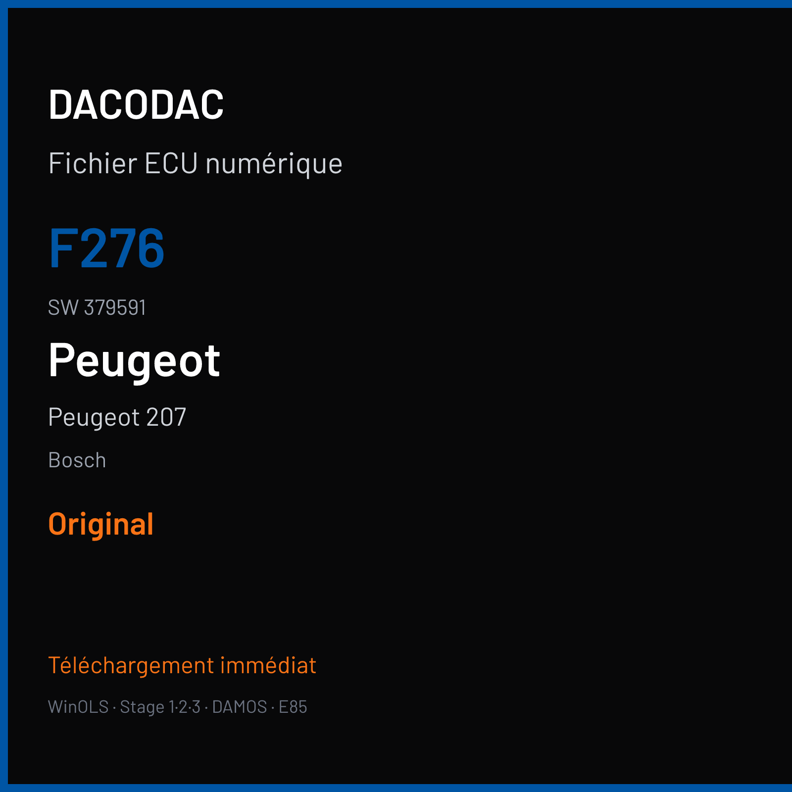 Peugeot 207 — Bosch — F276 · 379591 — Original