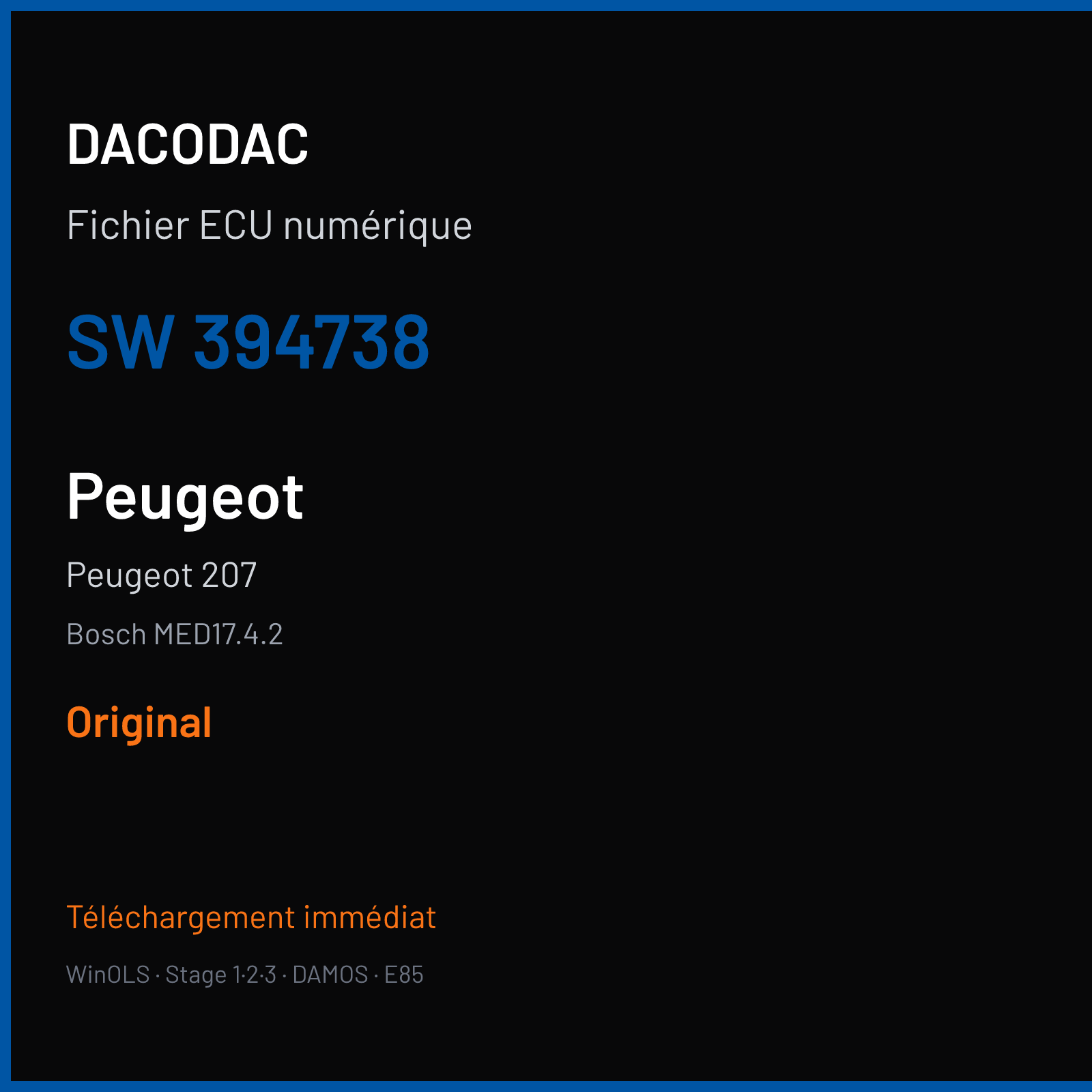 Peugeot 207 (2009) — Bosch MED17.4.2 — 394738 — Original