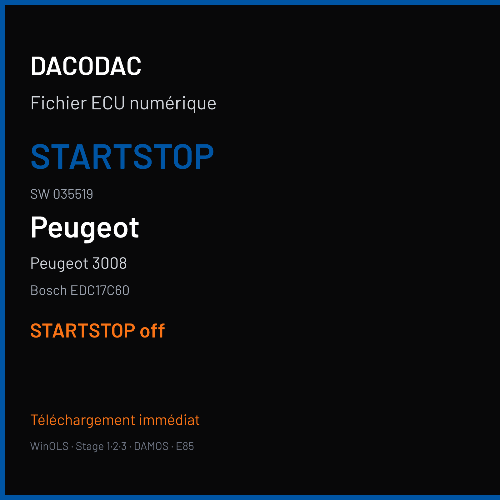 Peugeot 3008 — Bosch EDC17C60 — 035519 — STARTSTOP off
