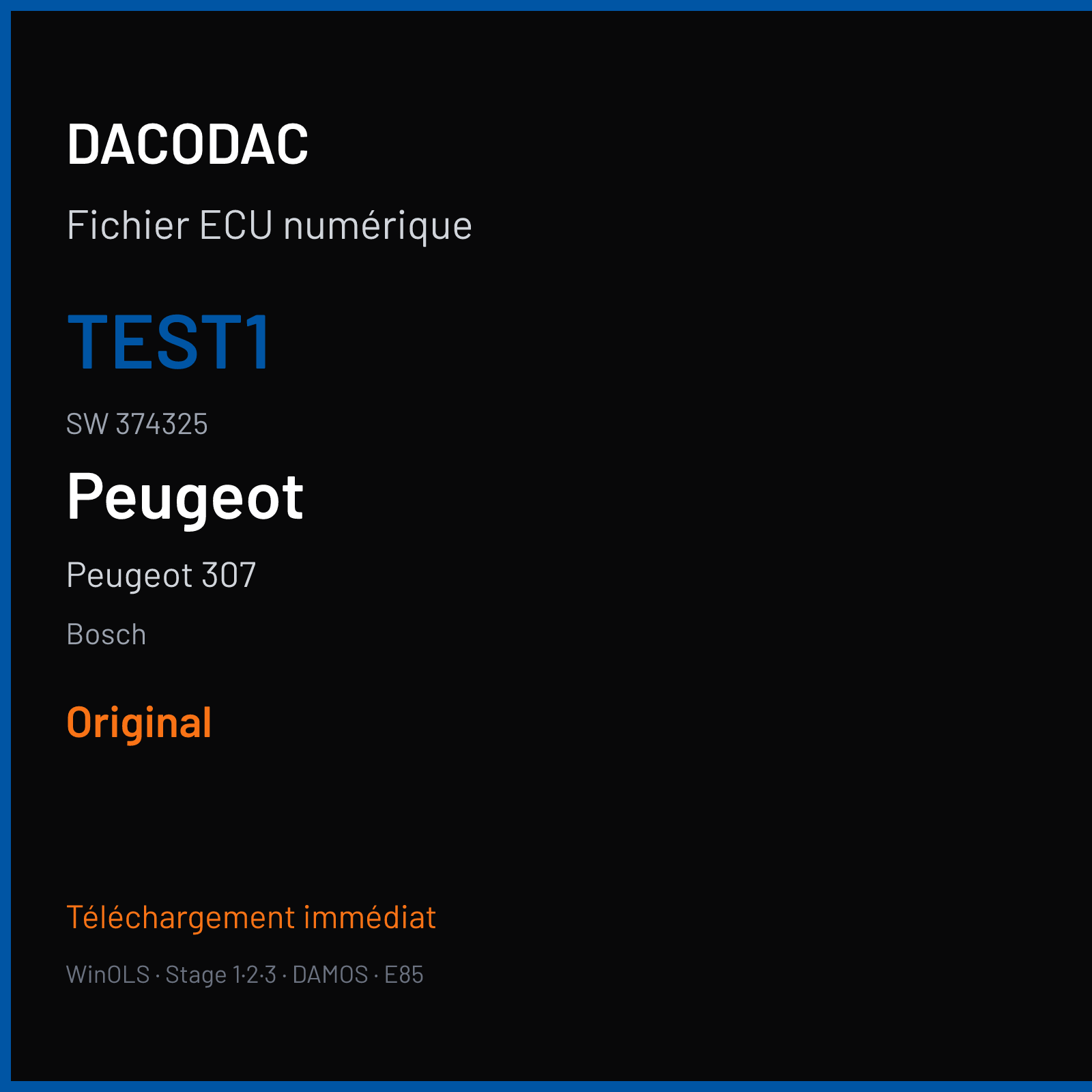 Peugeot 307 — Bosch — TEST1 · 374325 — Original