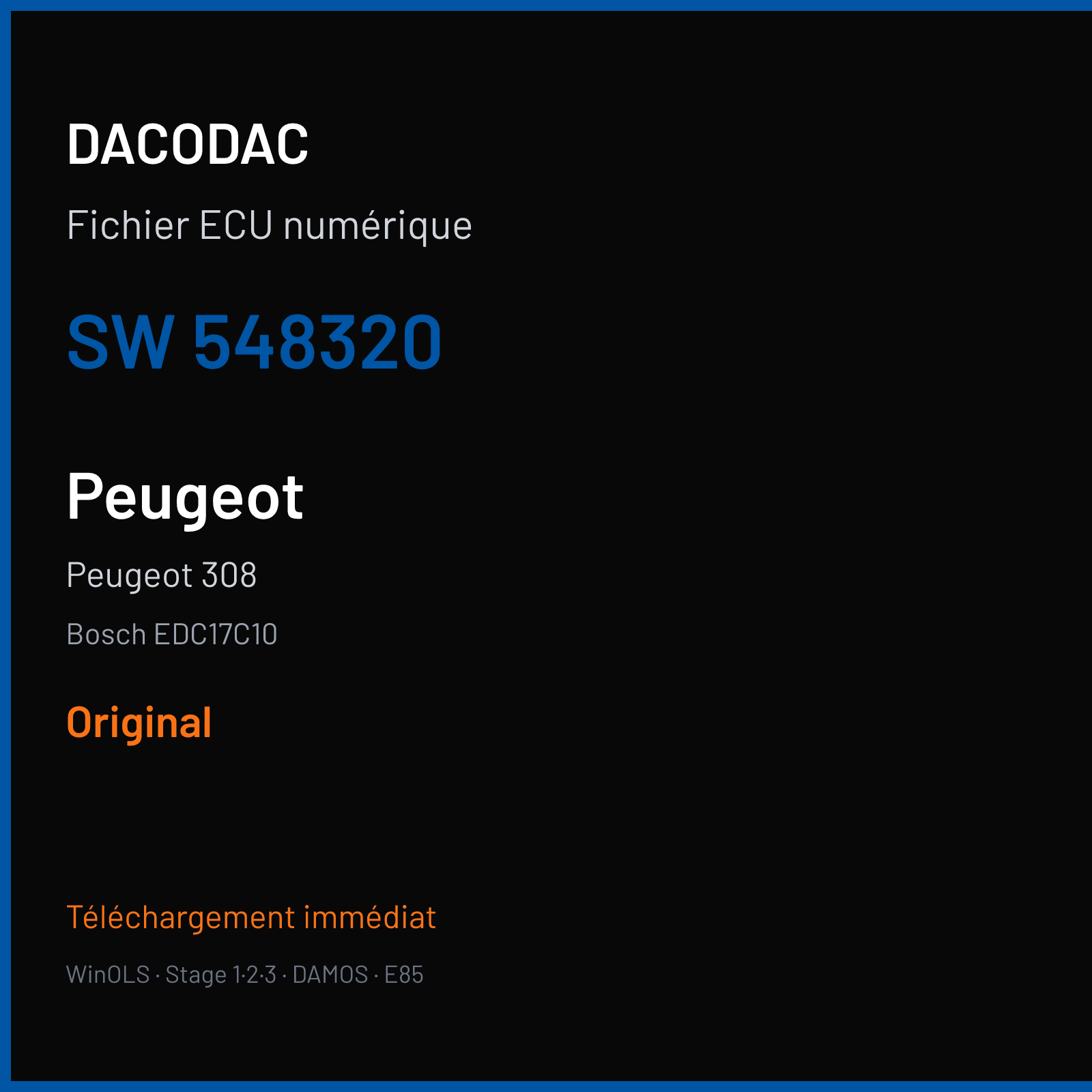 Peugeot 308 — Bosch EDC17C10 — 548320 — Original