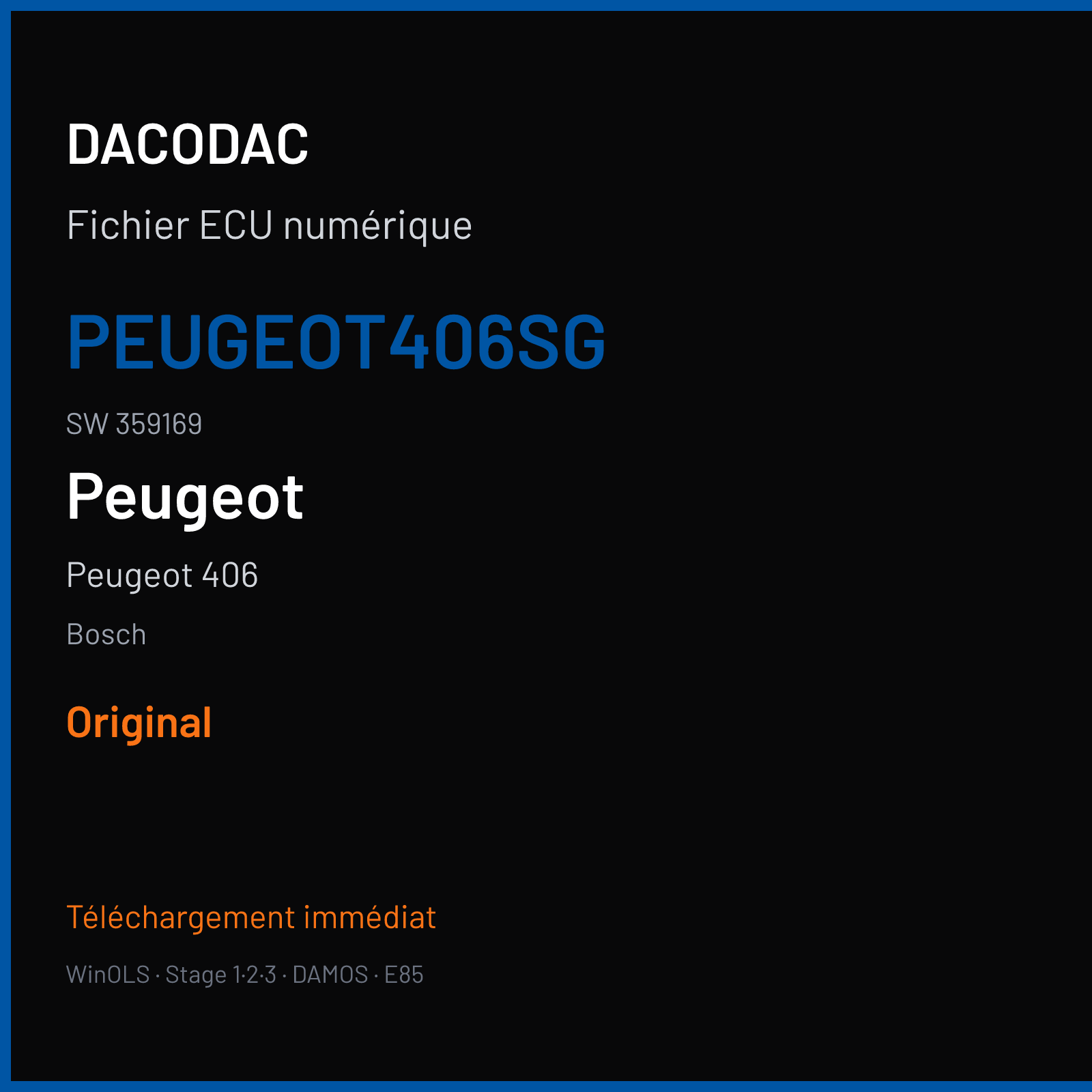 Peugeot 406 (2000) — Bosch — PEUGEOT406SG · 359169 — Original