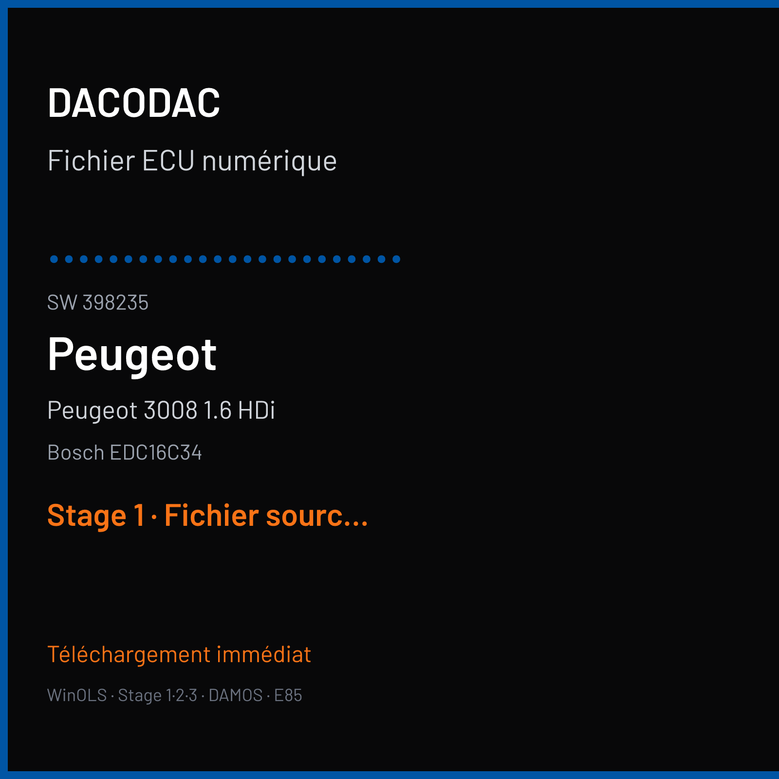 Peugeot 3008 1.6 HDi (2009) — Bosch EDC16C34 — ........................ · 398235 — Stage 1