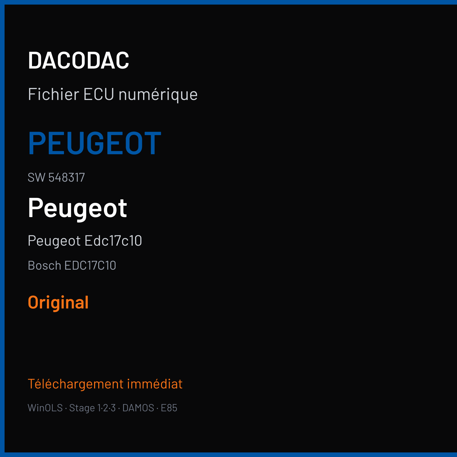 Peugeot Edc17c10 — Bosch EDC17C10 — PEUGEOT · 548317 — Original