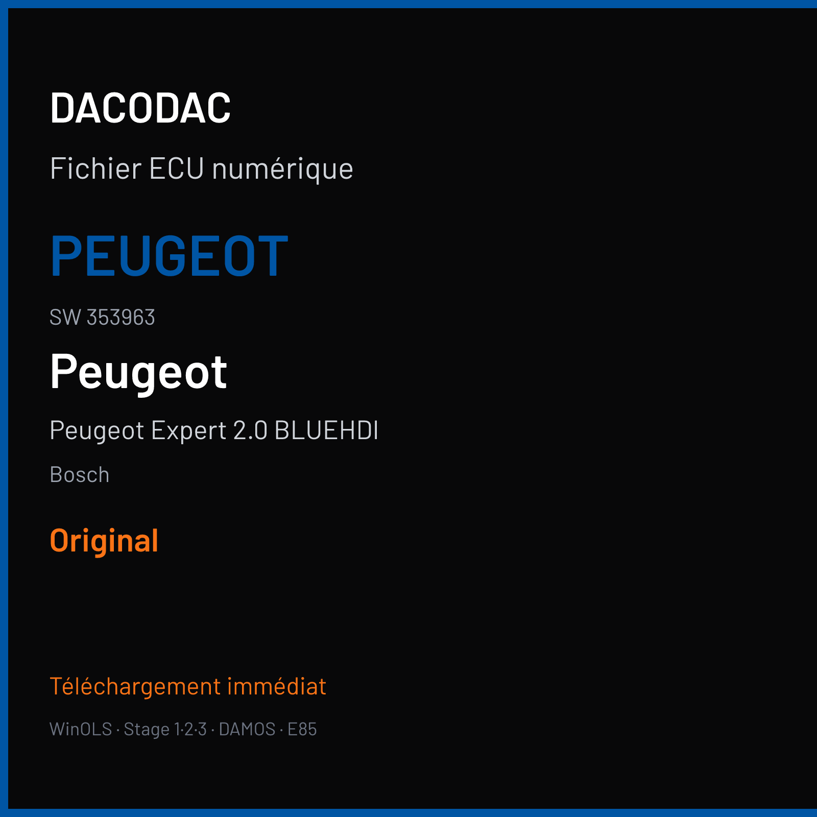 Peugeot Expert 2.0 BLUEHDI (2003) — Bosch — PEUGEOT · 353963 — Original