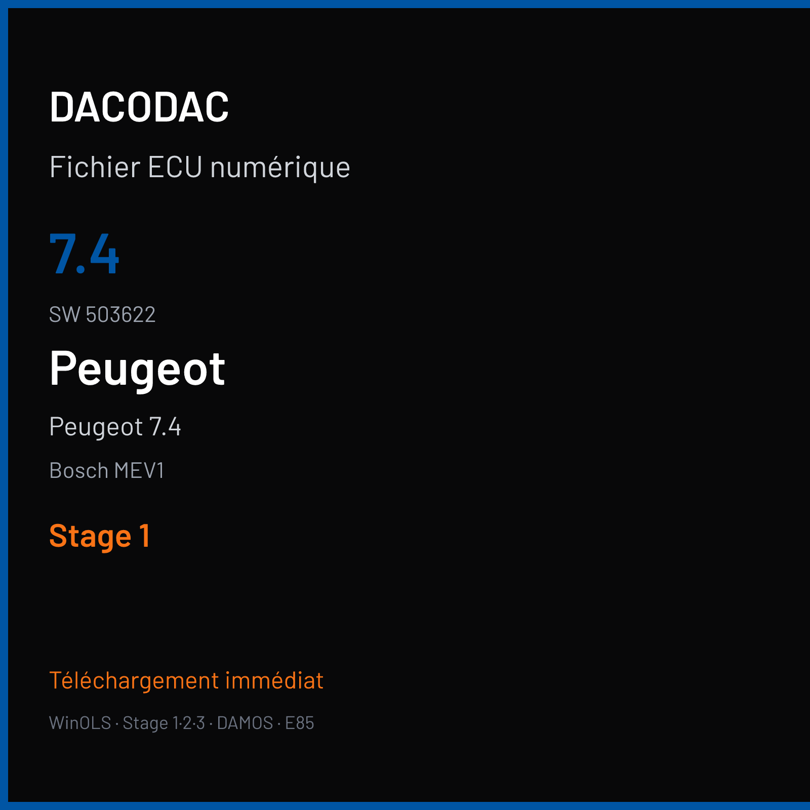 Peugeot 7.4 — Bosch MEV1 — 7.4 · 503622 — Stage 1