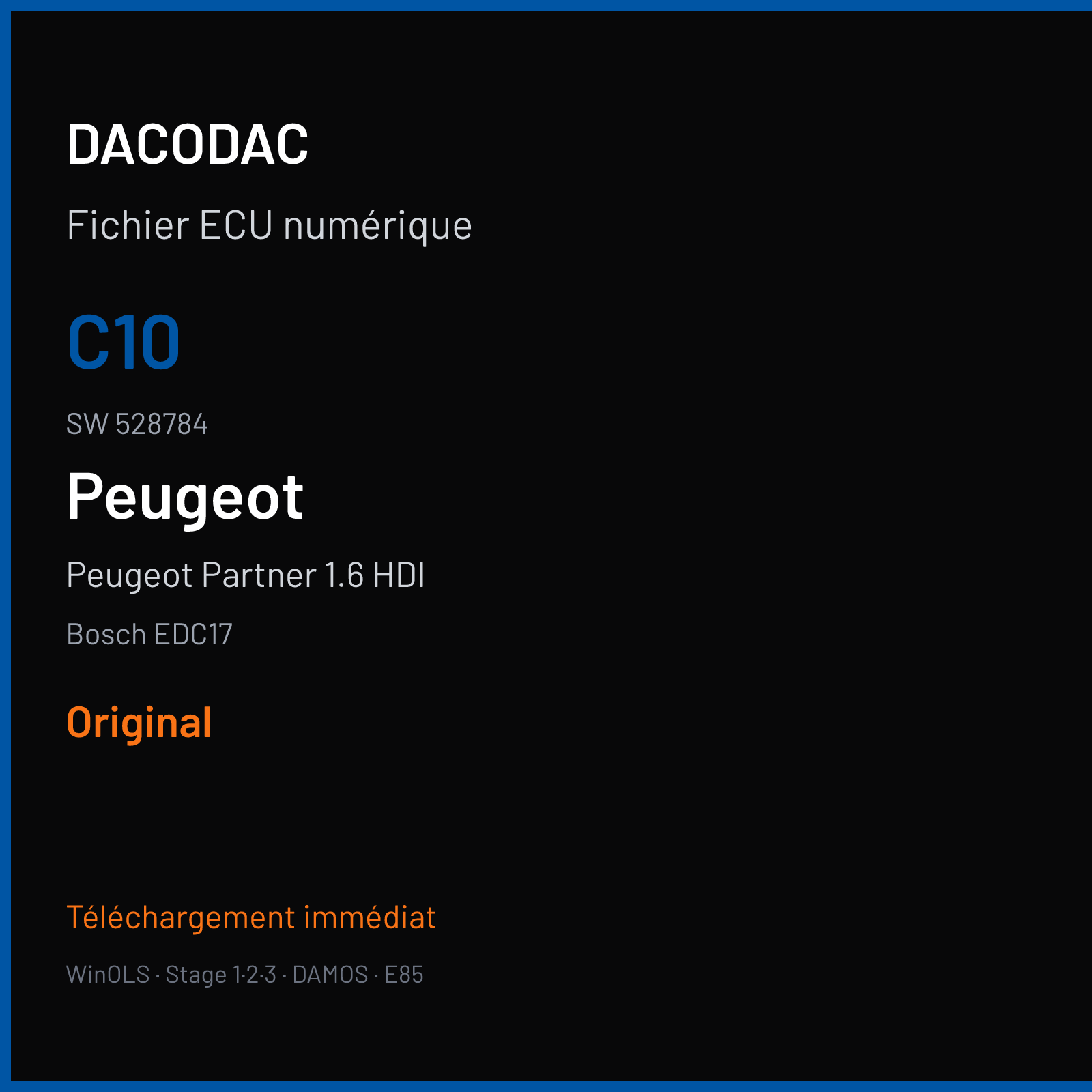 Peugeot Partner 1.6 HDI (2012) — Bosch EDC17 — C10 · 528784 — Original