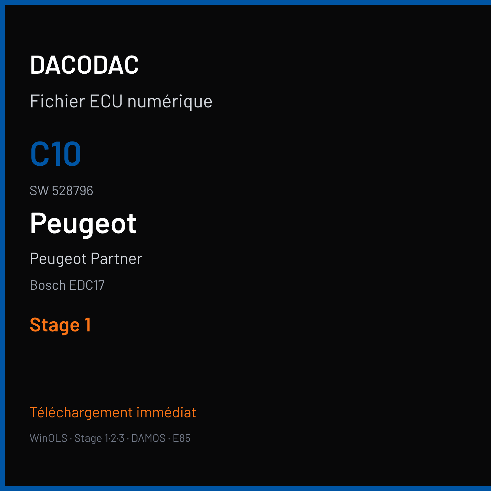 Peugeot Partner (2014) — Bosch EDC17 — C10 · 528796 — Stage 1
