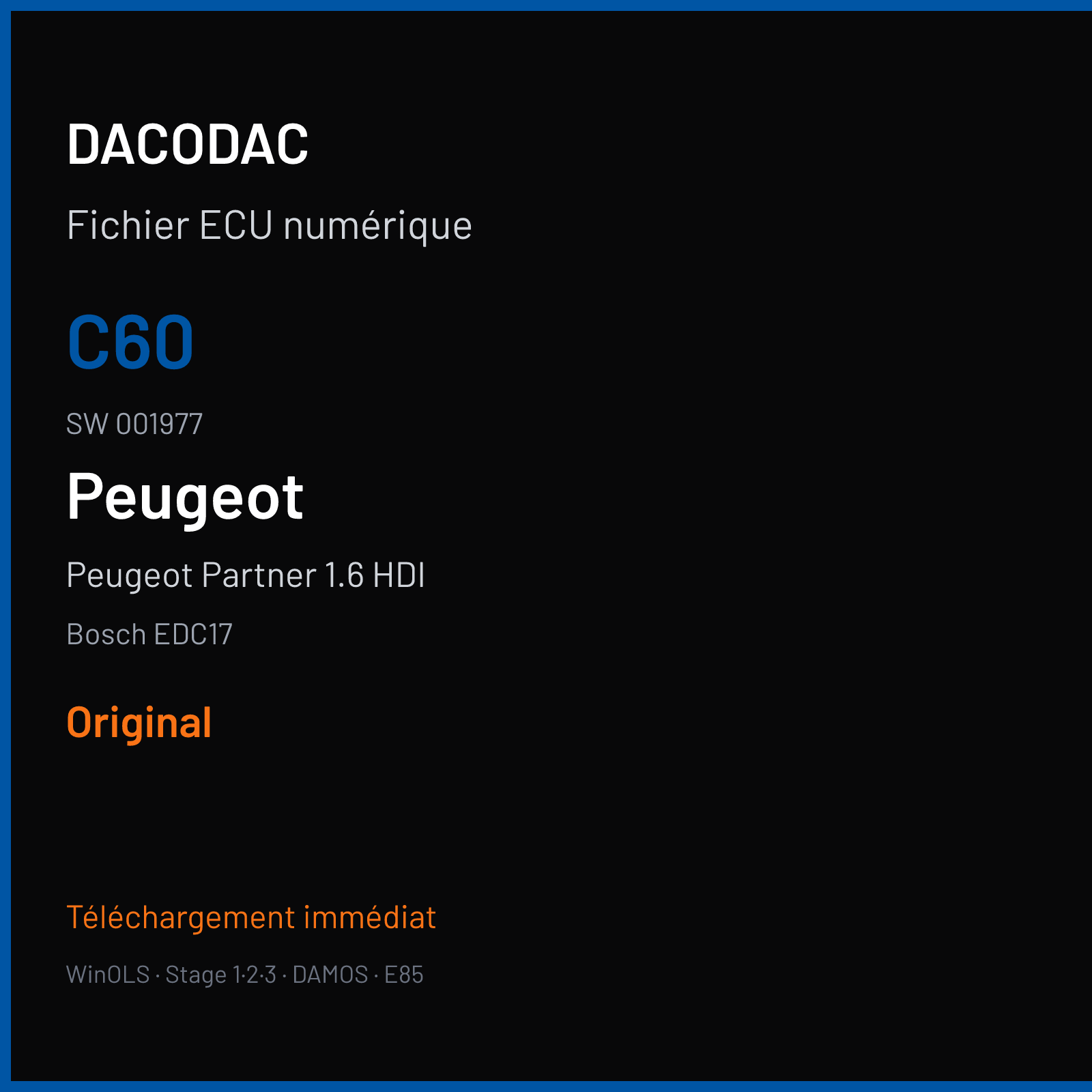 Peugeot Partner 1.6 HDI (2015) — Bosch EDC17 — C60 · 001977 — Original