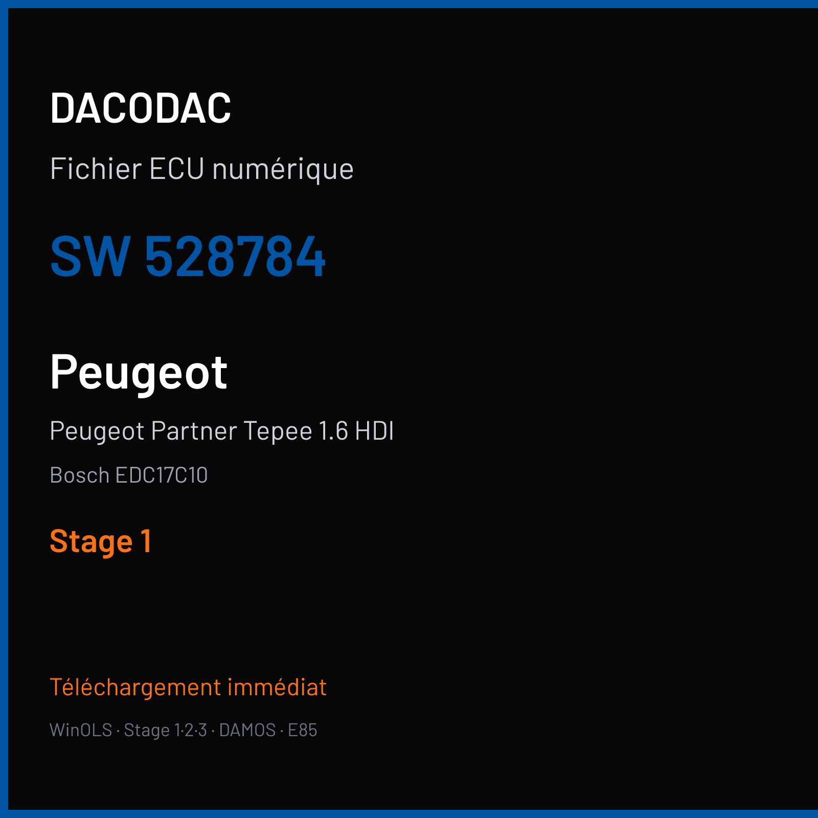 Peugeot Partner Tepee 1.6 HDI (2014) — Bosch EDC17C10 — 528784 — Stage 1