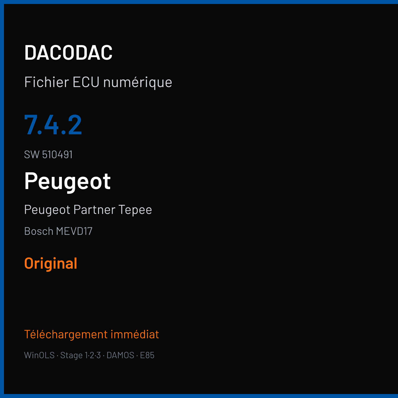 Peugeot Partner Tepee (2010) — Bosch MEVD17 — 7.4.2 · 510491 — Original