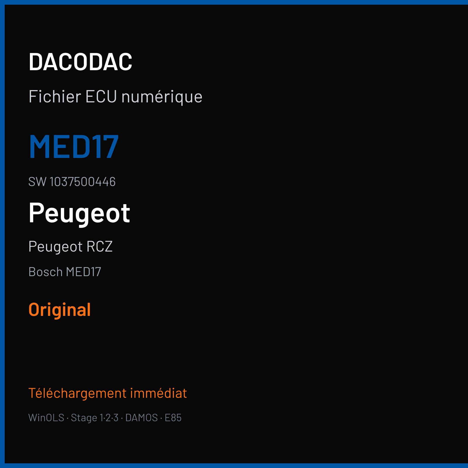 Peugeot RCZ (2014) — Bosch MED17 — MED17 · 1037500446 — Original