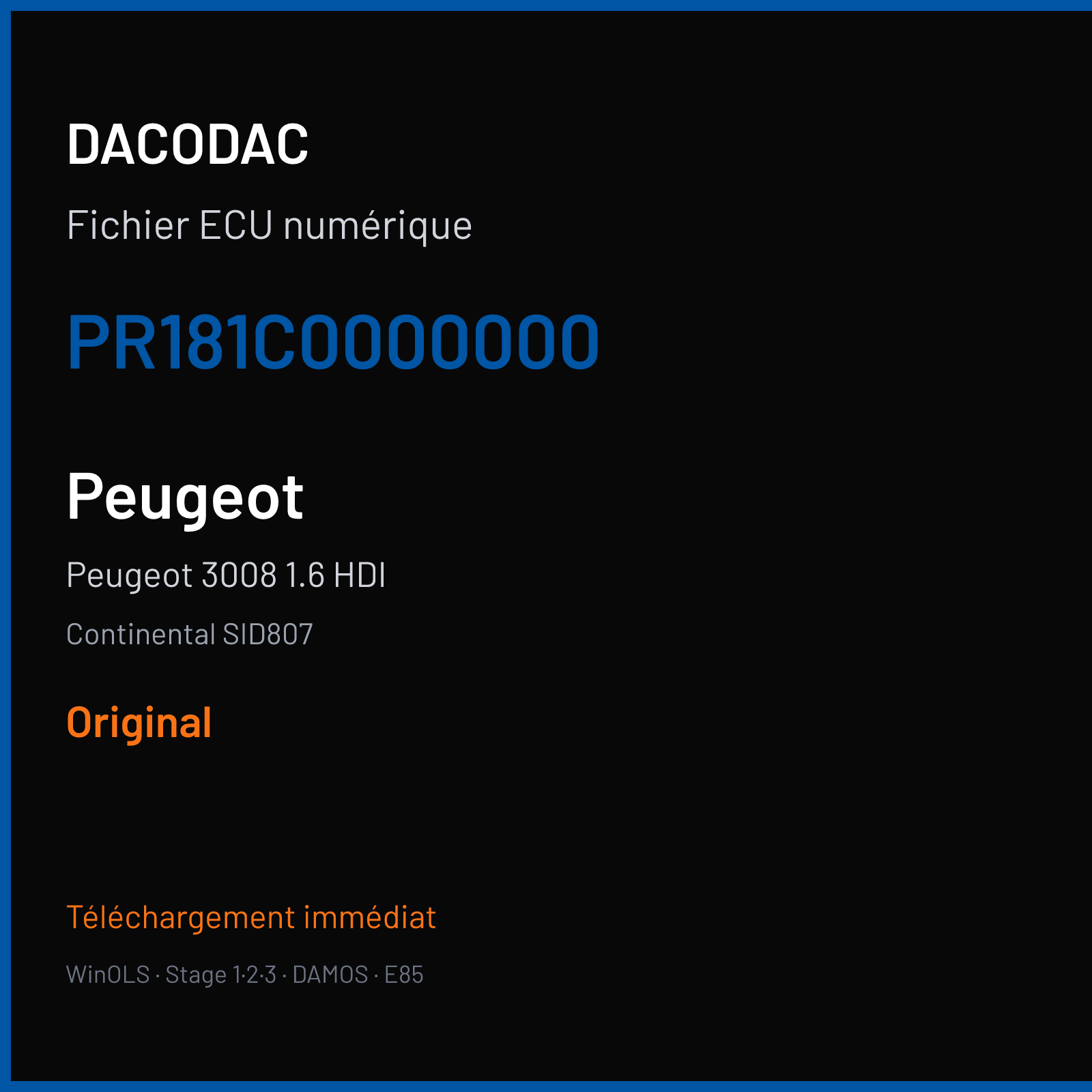 Peugeot 3008 1.6 HDI (2009) — Continental SID807 — PR181C0000000 — Original