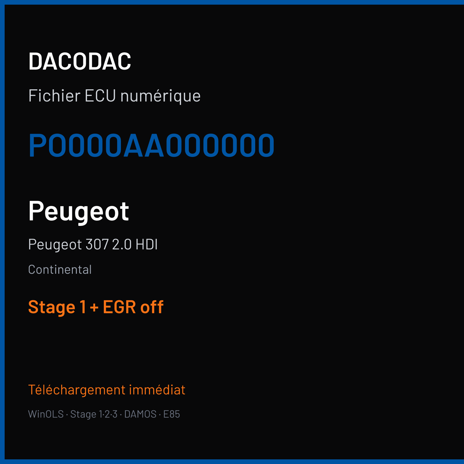 Peugeot 307 2.0 HDI (2004) — Continental — PO000AA000000 — Stage 1 + EGR off
