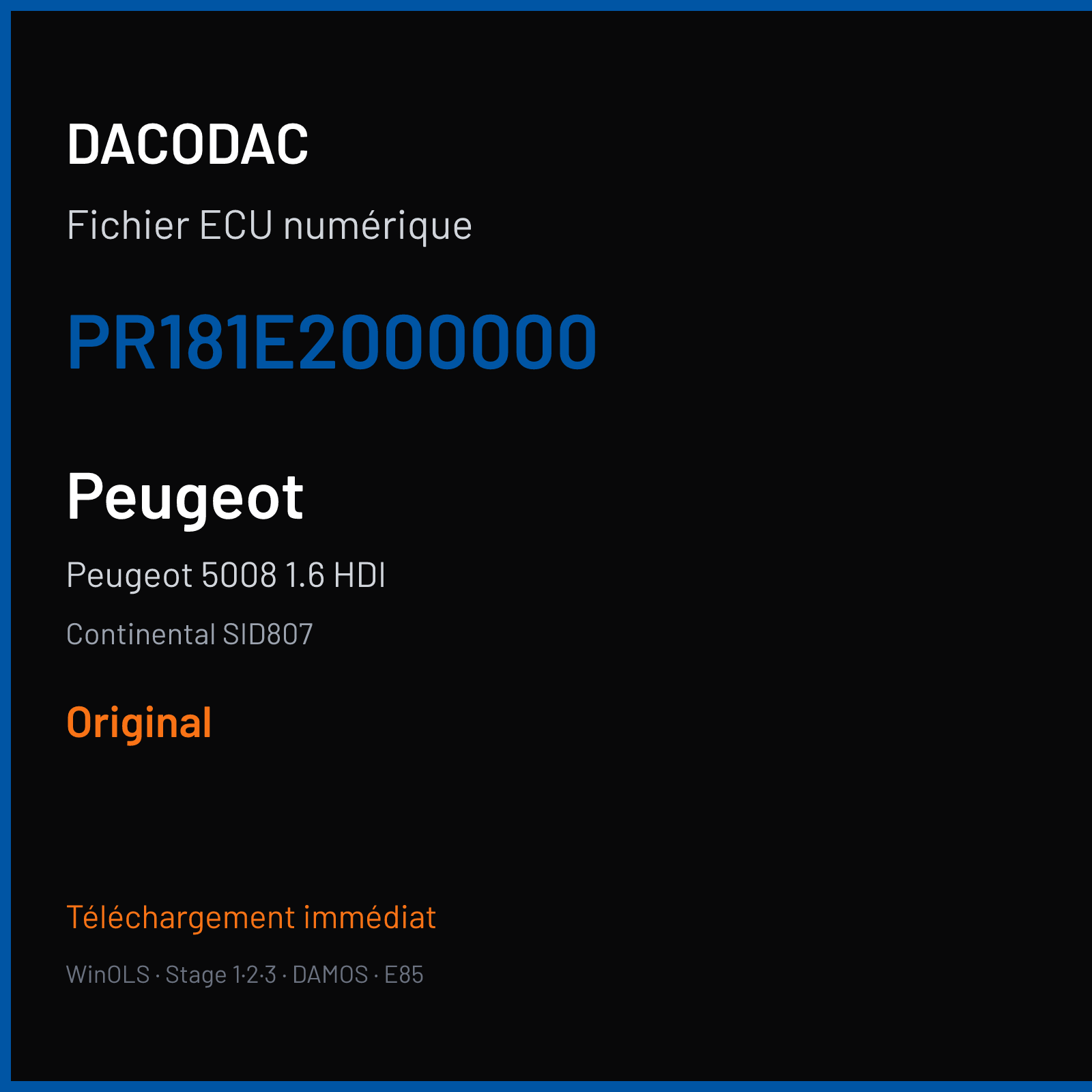 Peugeot 5008 1.6 HDI (2015) — Continental SID807 — PR181E2000000 — Original