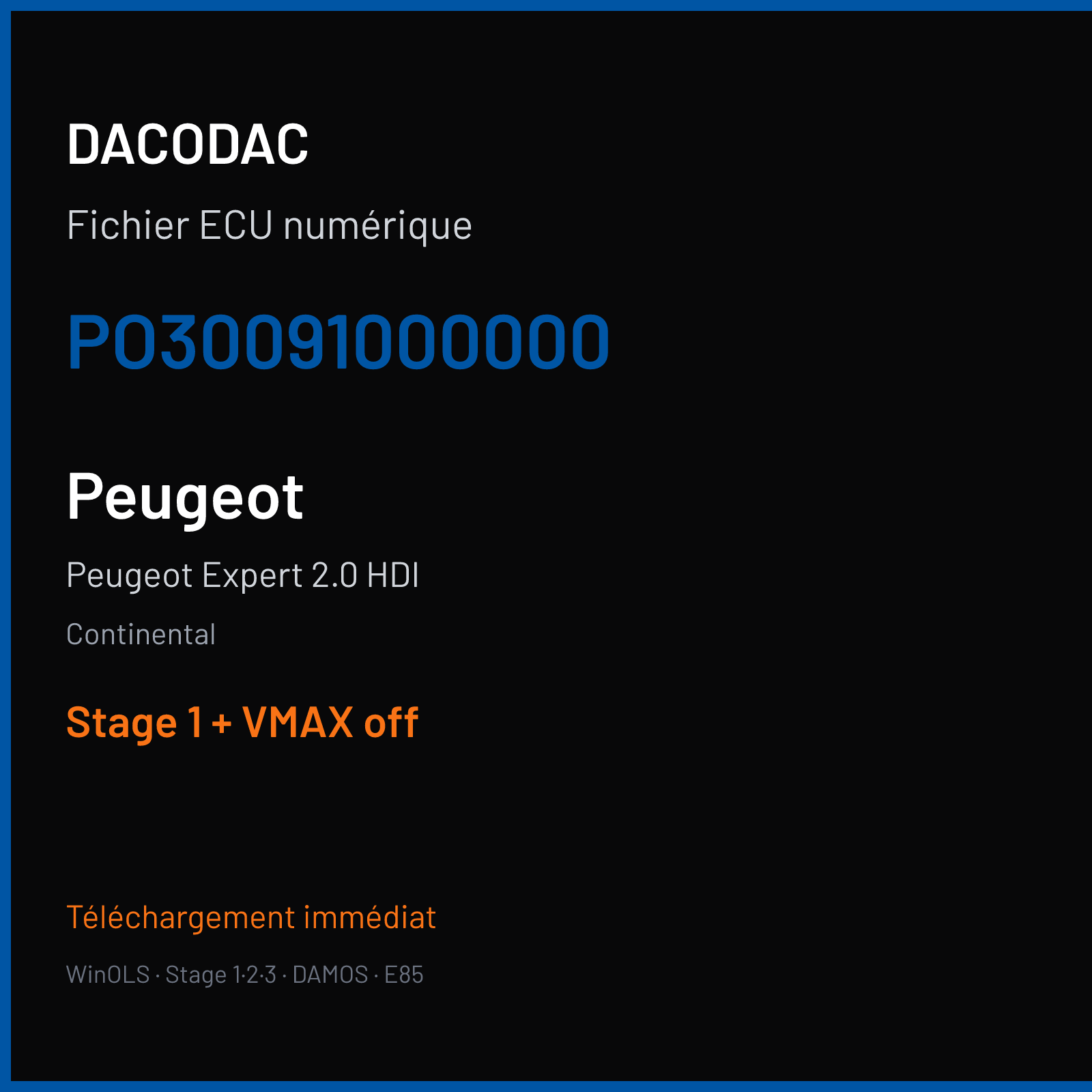 Peugeot Expert 2.0 HDI (2010) — Continental — PO30091000000 — Stage 1 + VMAX off