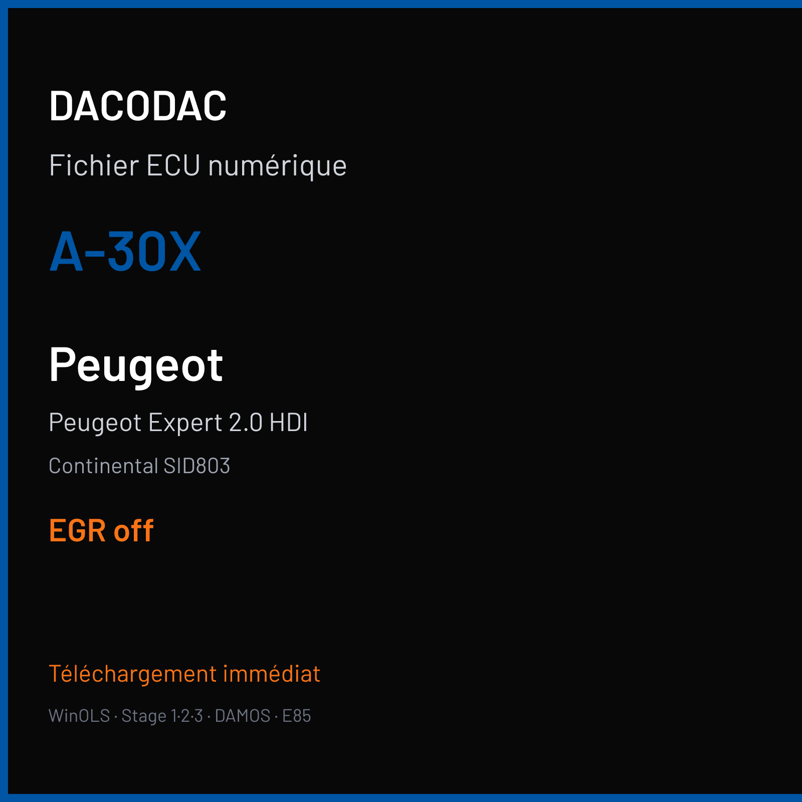 Peugeot Expert 2.0 HDI (2011) — Continental SID803 — A-30X — EGR off