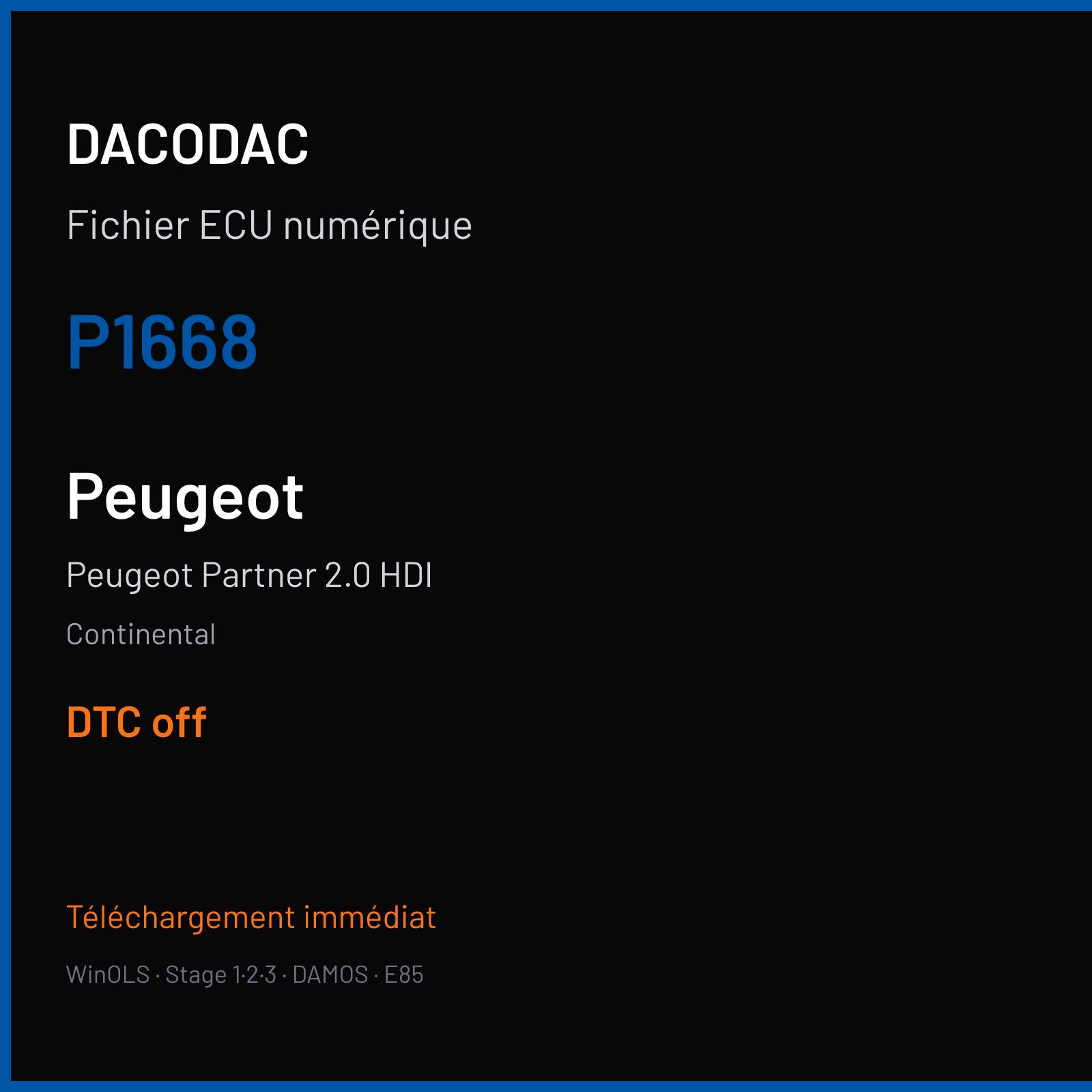 Peugeot Partner 2.0 HDI (2003) — Continental — P1668 — DTC off