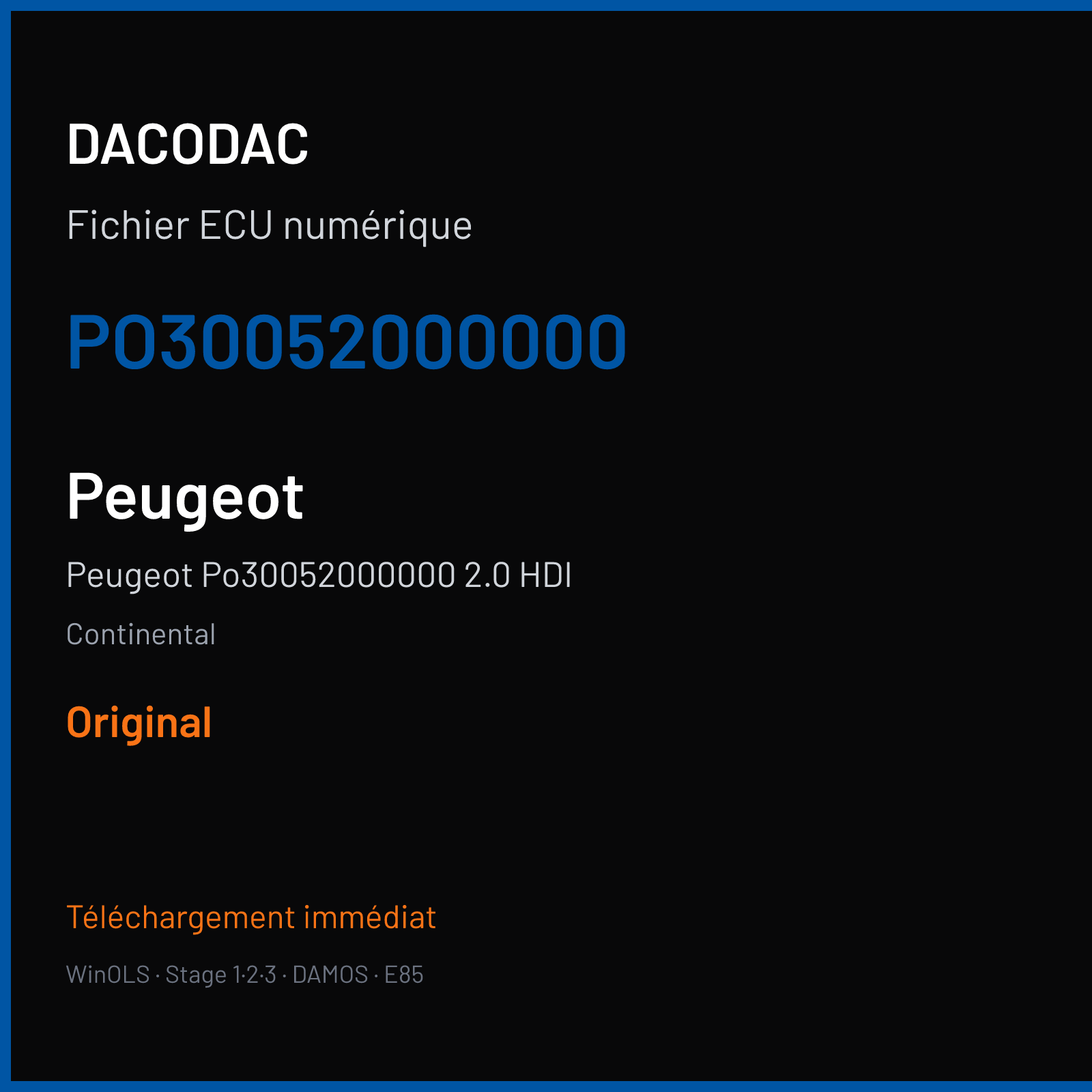 Peugeot Po30052000000 2.0 HDI — Continental — PO30052000000 — Original