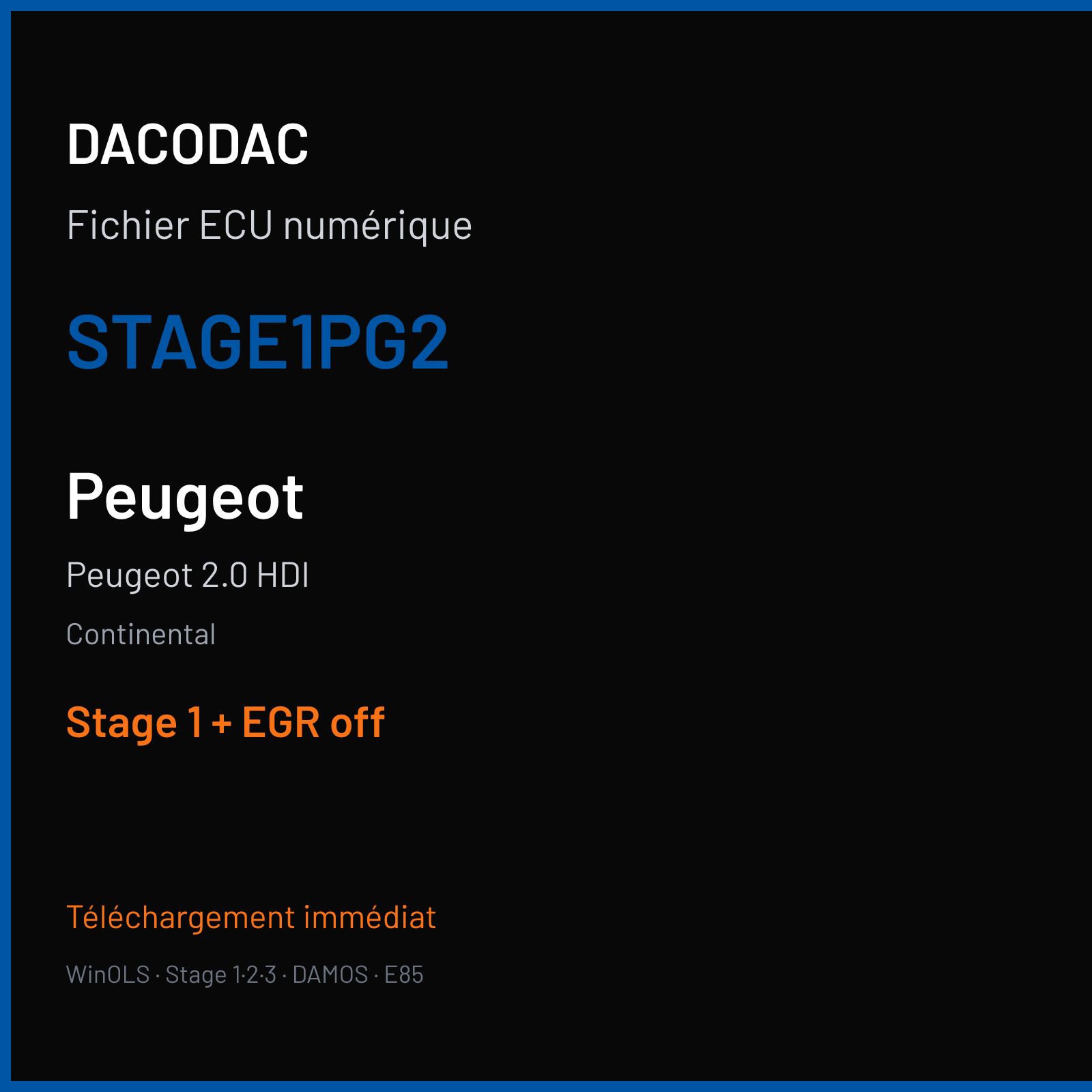 Peugeot 2.0 HDI (2011) — Continental — STAGE1PG2 — Stage 1 + EGR off