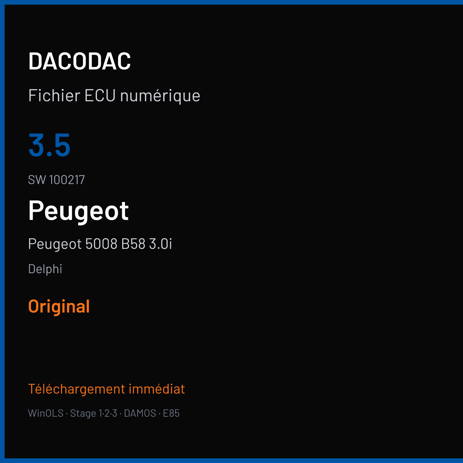 Peugeot 5008 B58 3.0i (2010) — Delphi — 3.5 · 100217 — Original