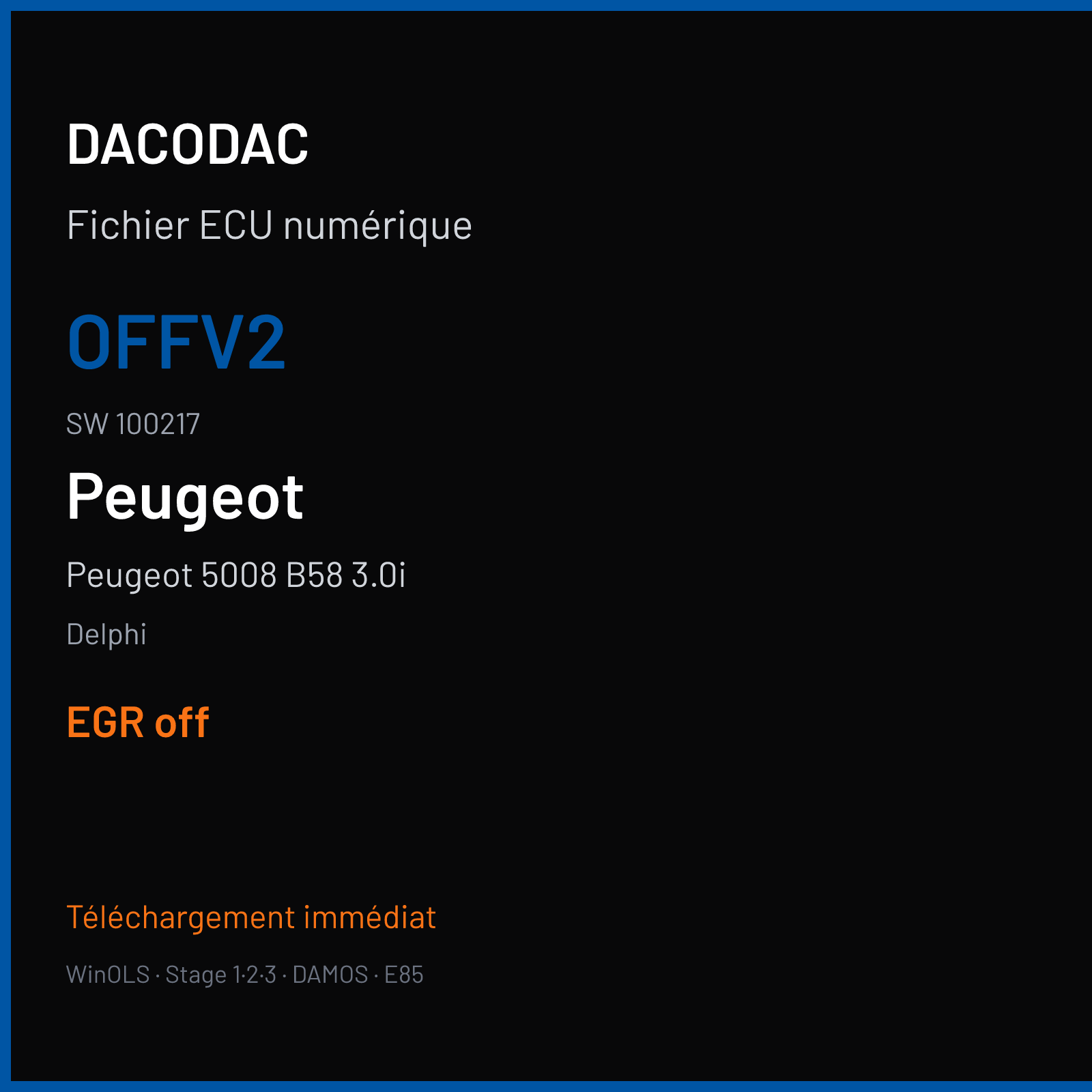 Peugeot 5008 B58 3.0i (2010) — Delphi — OFFV2 · 100217 — EGR off