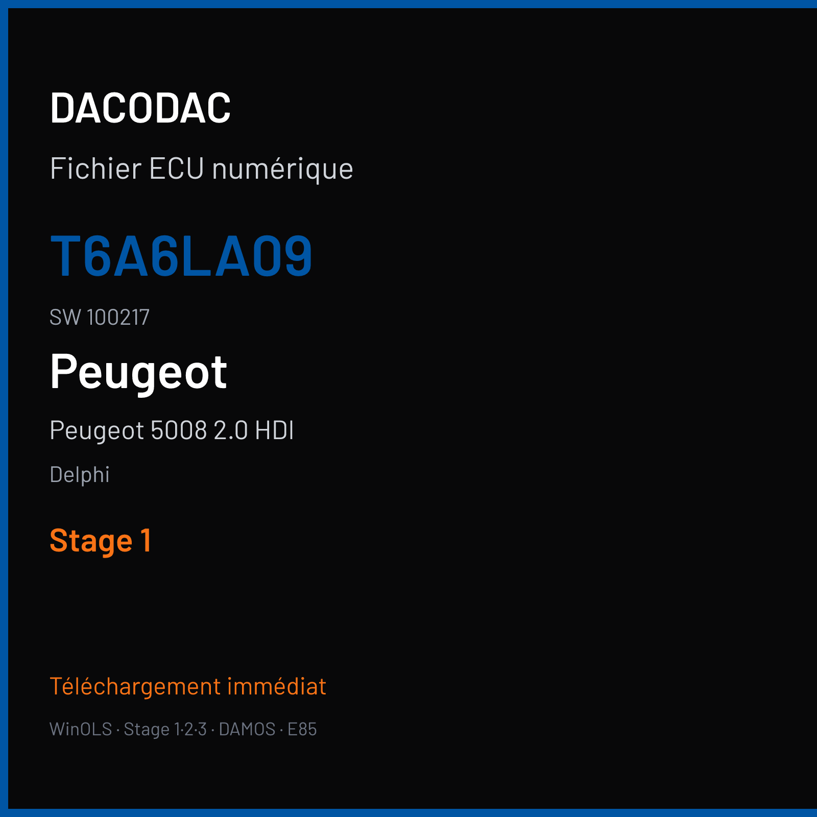 Peugeot 5008 2.0 HDI (2010) — Delphi — T6A6LA09 · 100217 — Stage 1