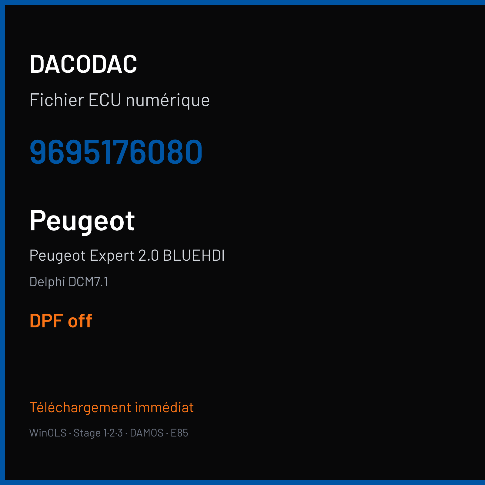 Peugeot Expert 2.0 BLUEHDI (2016) — Delphi DCM7.1 — 9695176080 — DPF off