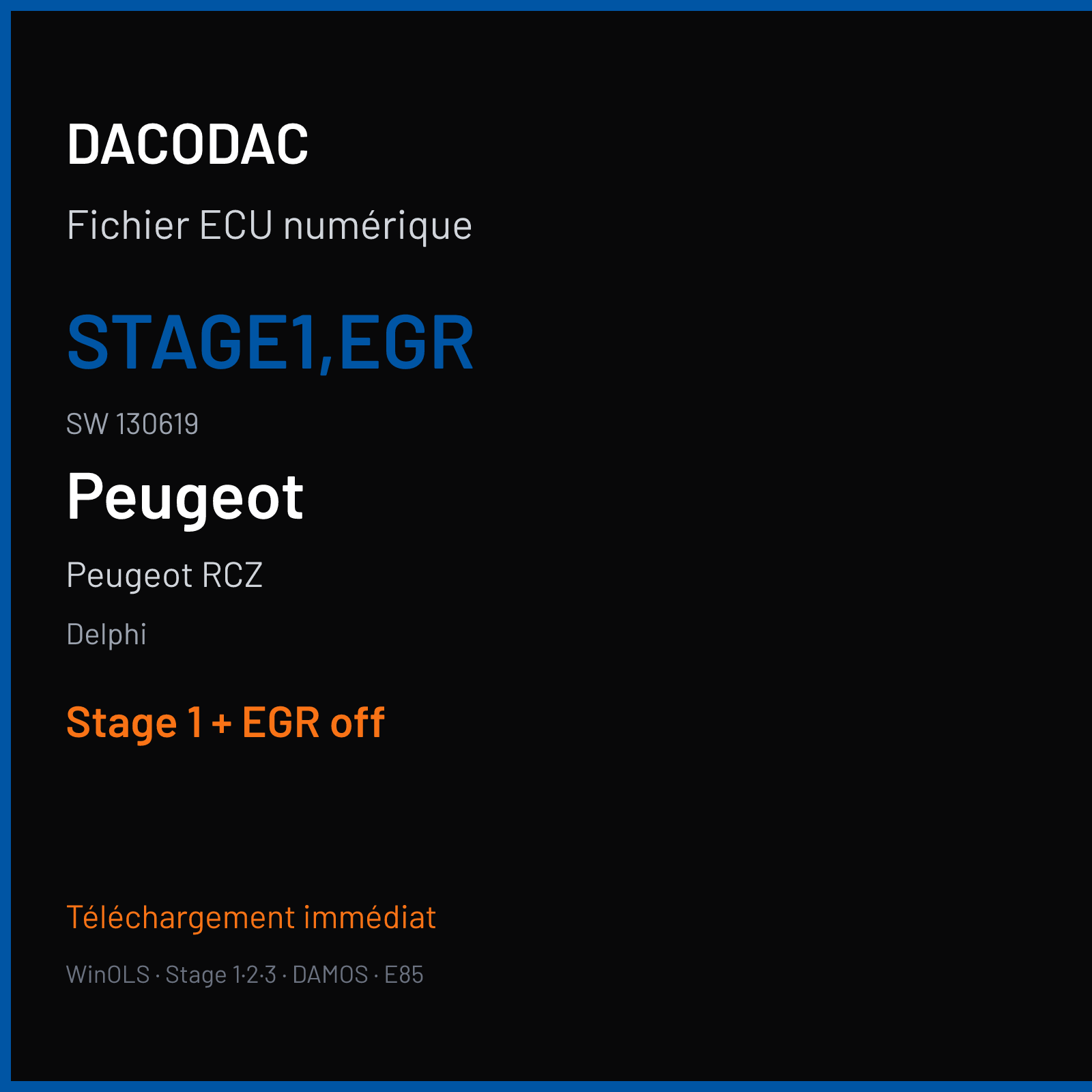 Peugeot RCZ — Delphi — STAGE1,EGR · 130619 — Stage 1 + EGR off